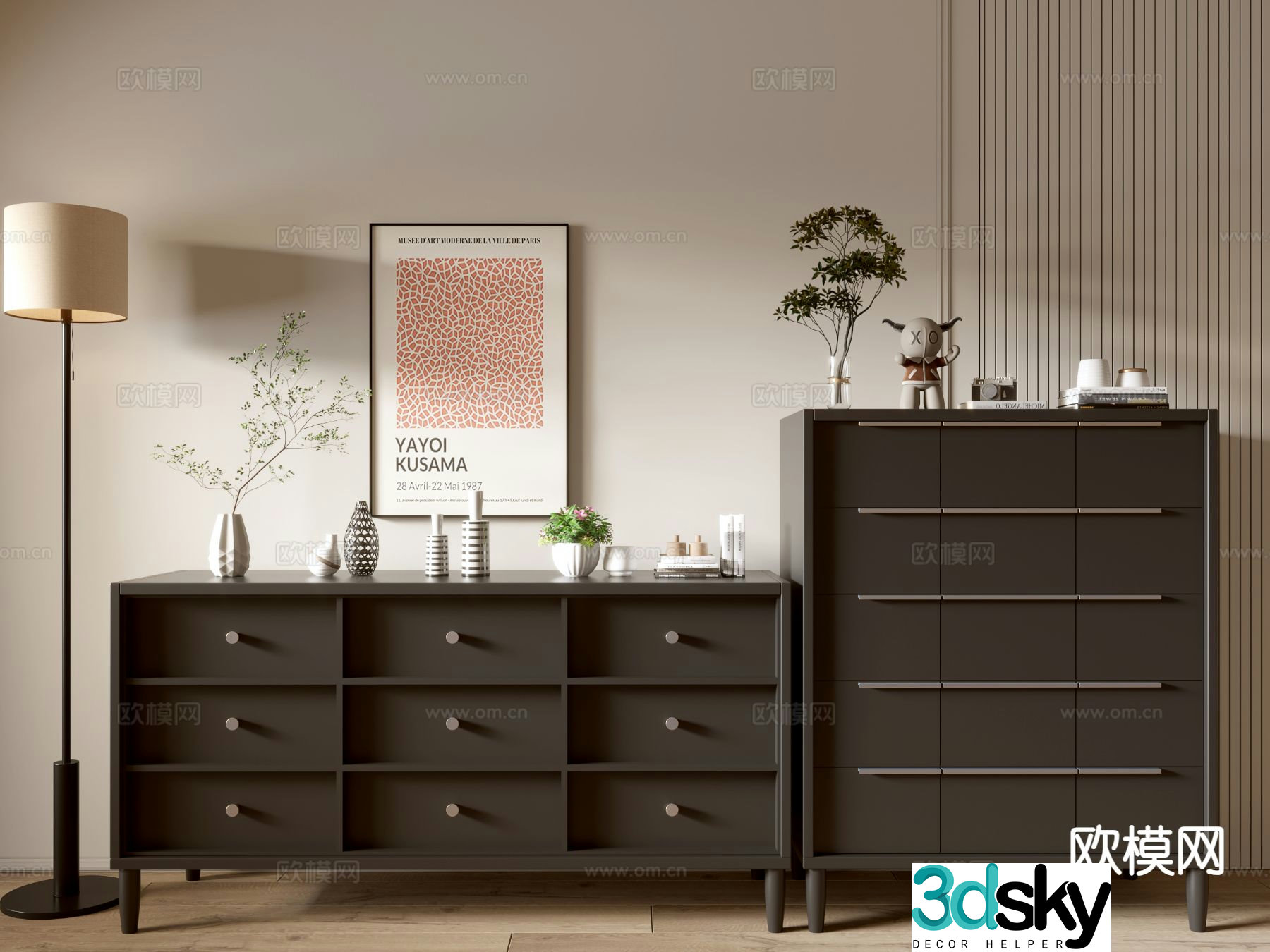 Medieval style chest of drawers 3D model