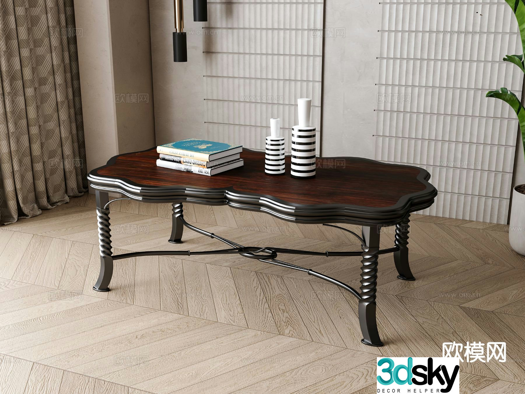 European coffee table special shaped coffee table 3d model