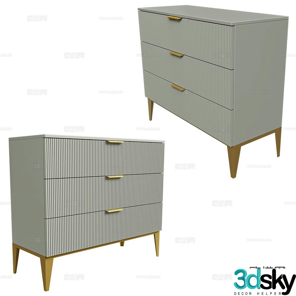 Mister modern bedside table chest of drawers 3d model