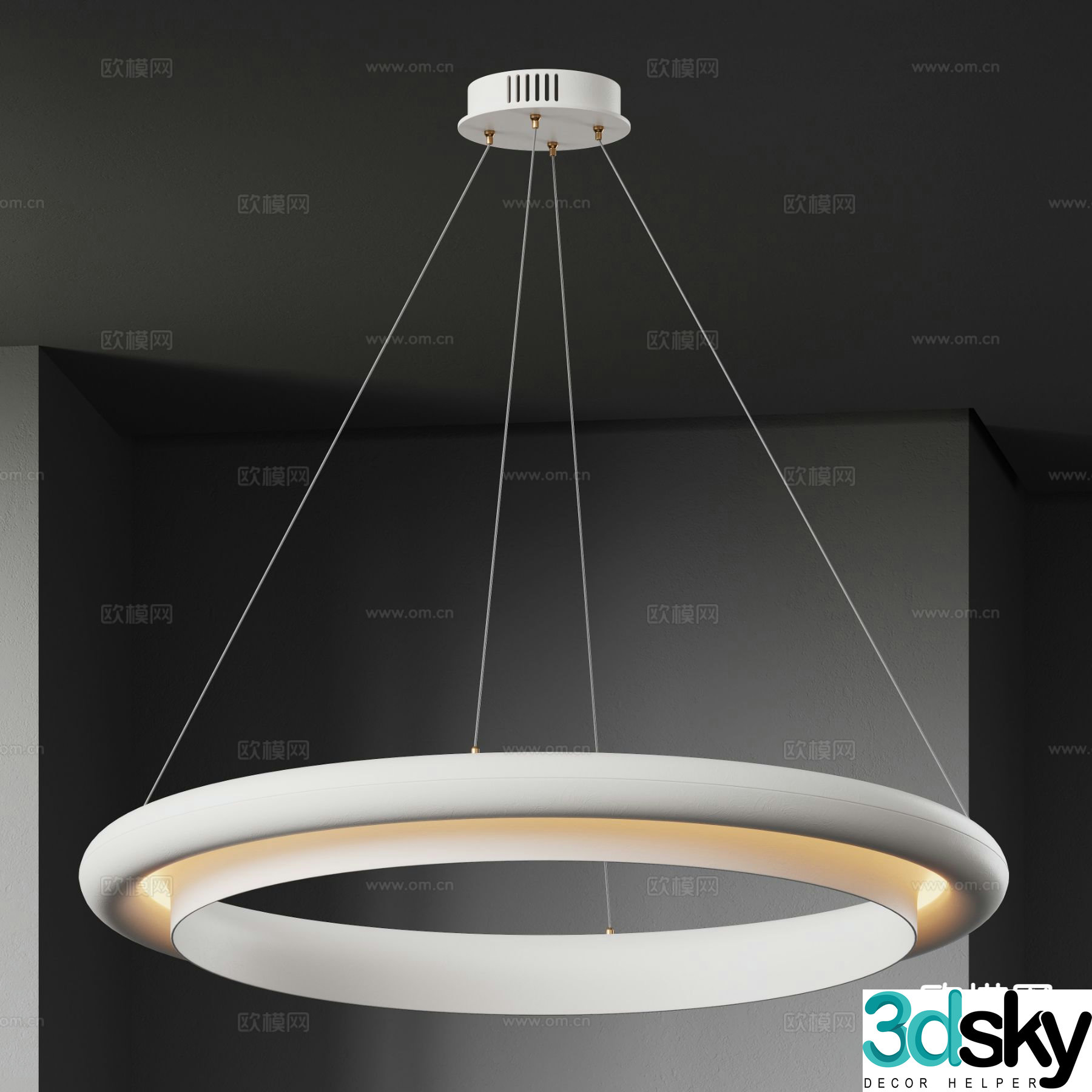 Creative chandelier ring chandelier 3d model