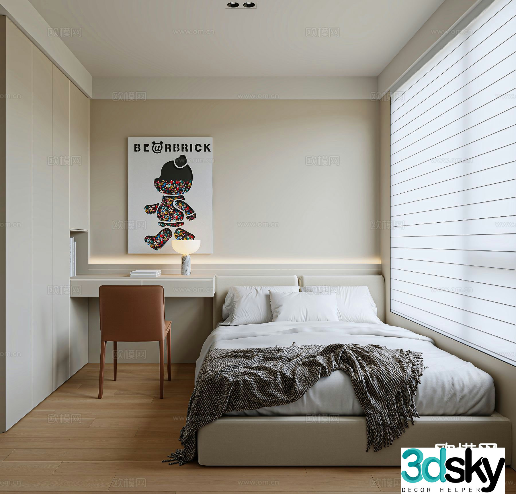 Modern bedroom second bedroom boy’s room 3d model
