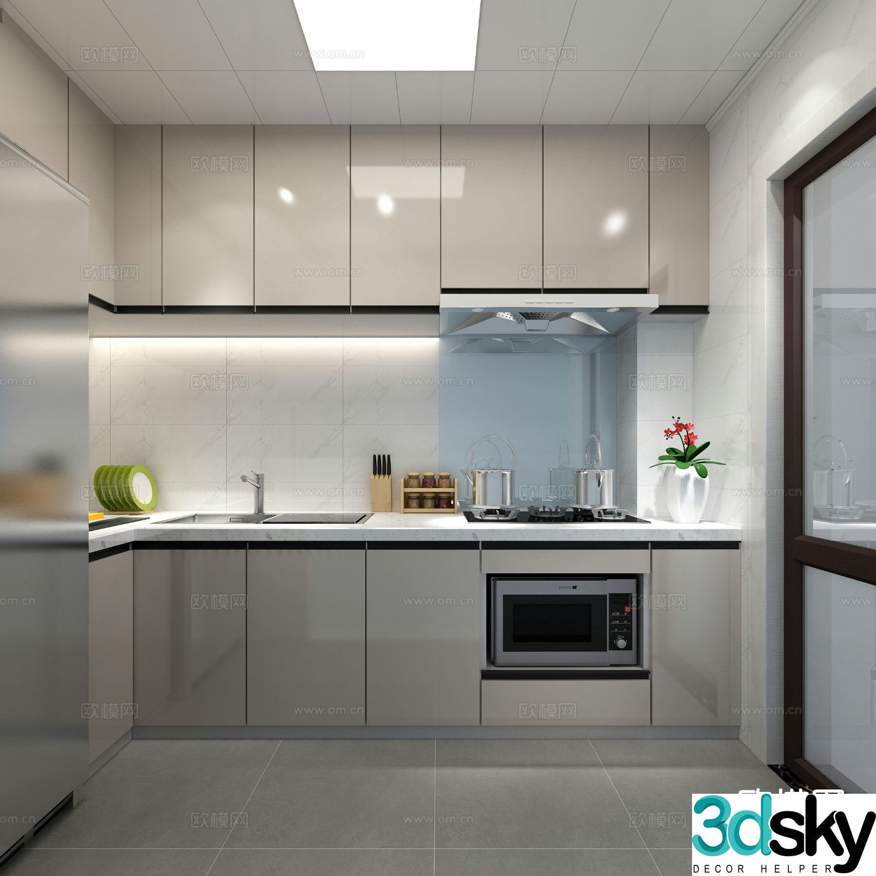 modern kitchen cabinet 3d model