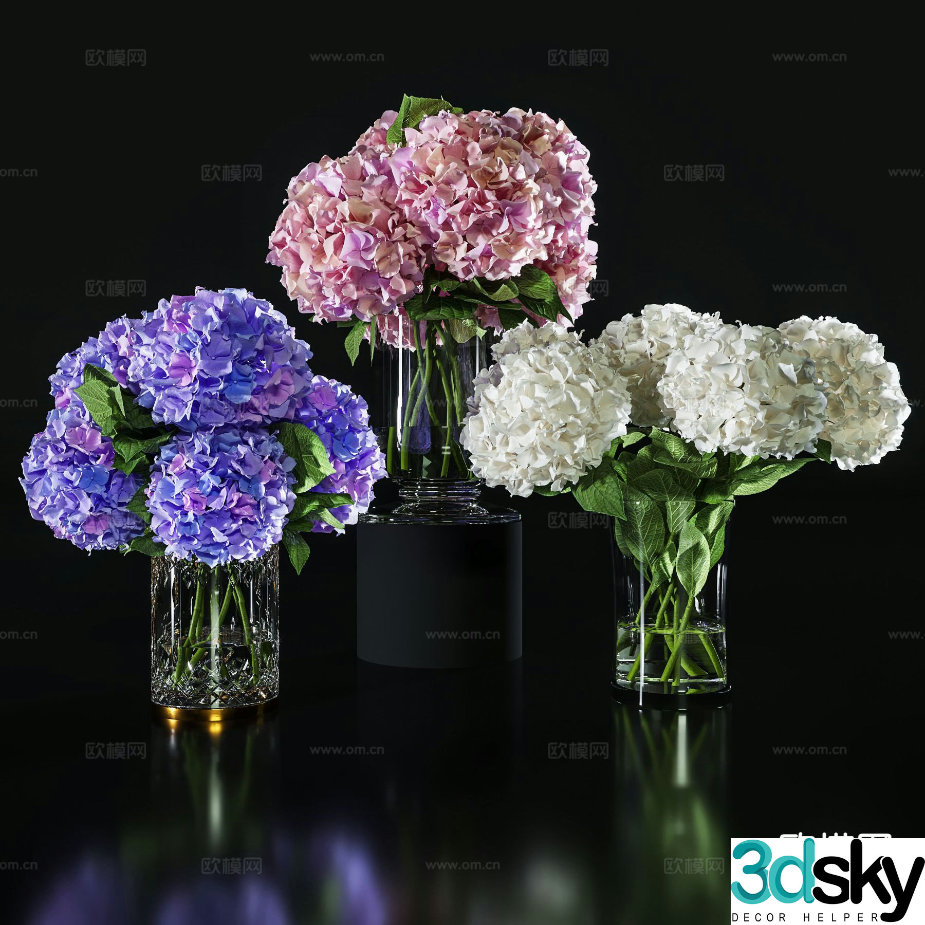 vase floral arrangement flowers flower arrangement 3d model