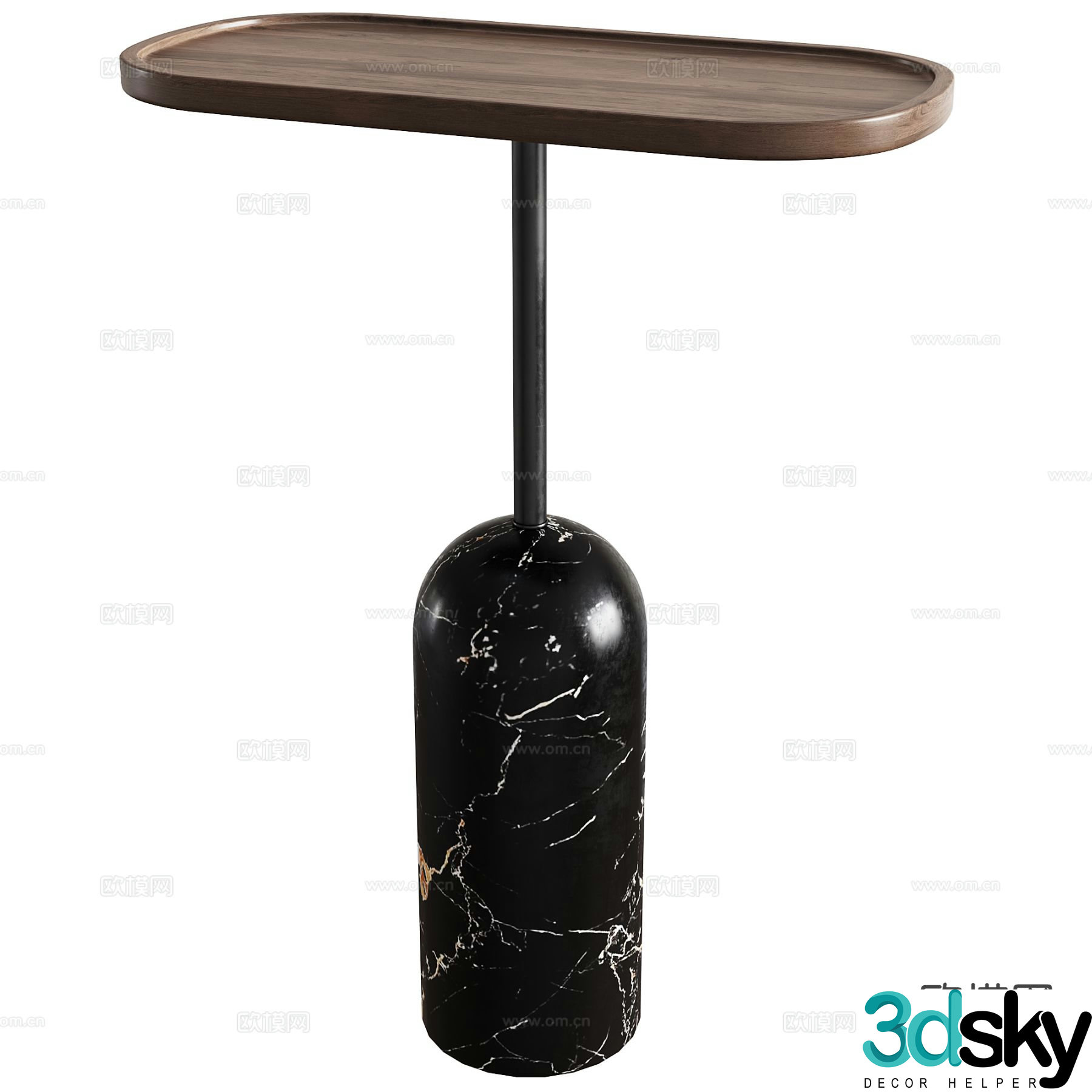 Modern corner table side table round table table table 3D model