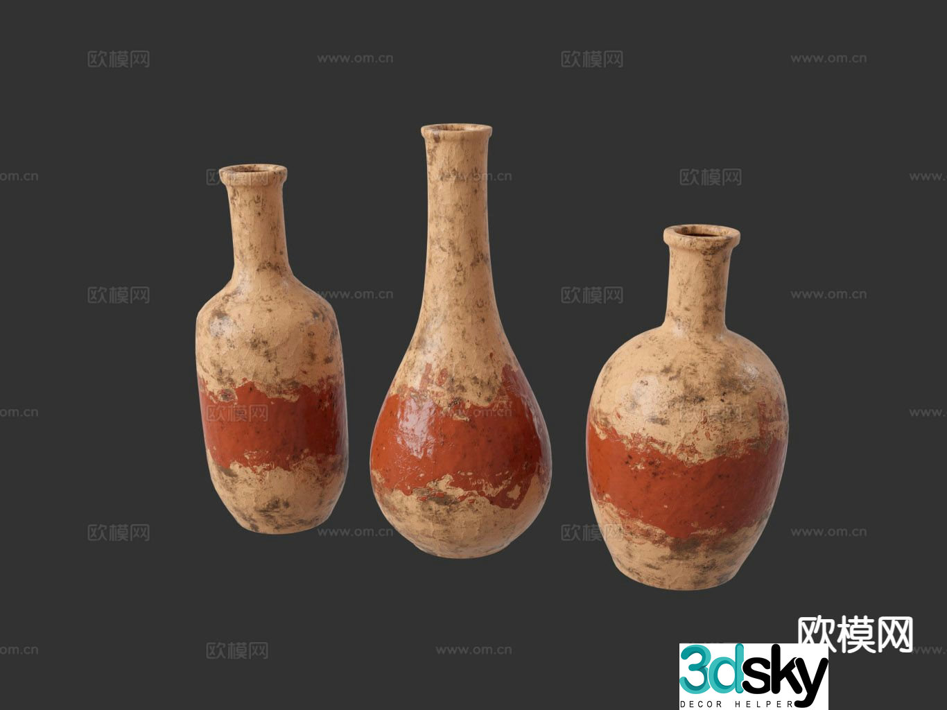 wabi-sabi vase ceramic pottery pot vessel 3d model