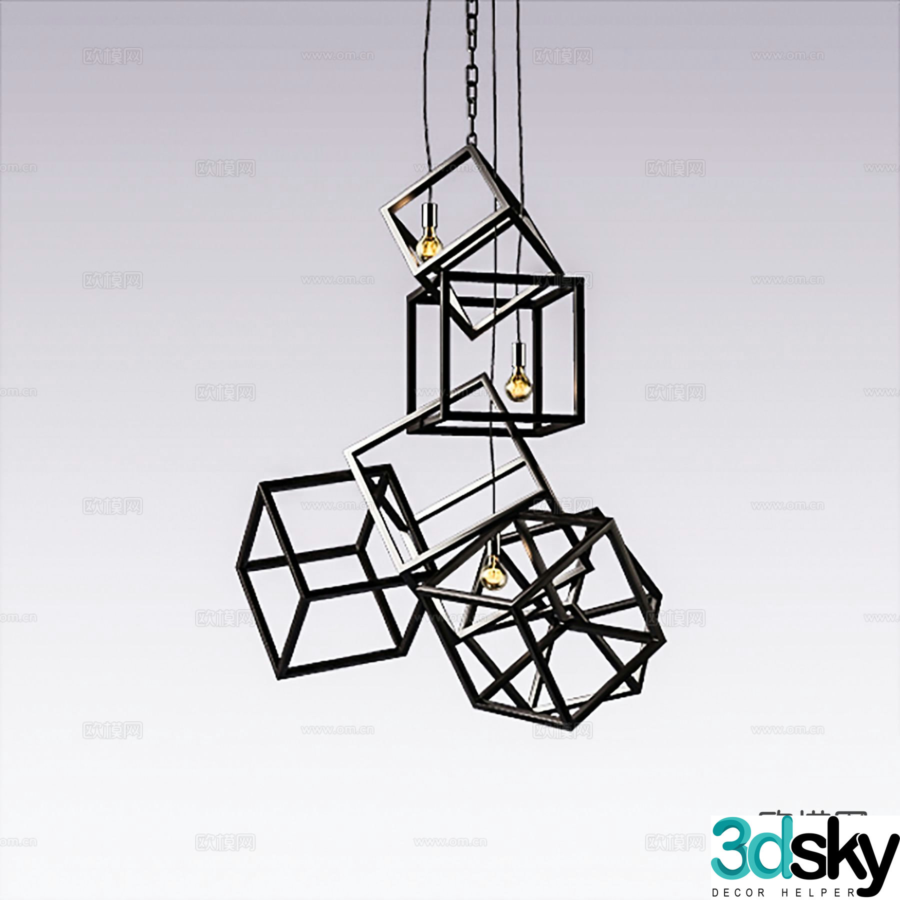 Minimalist chandelier hall chandelier 3d model
