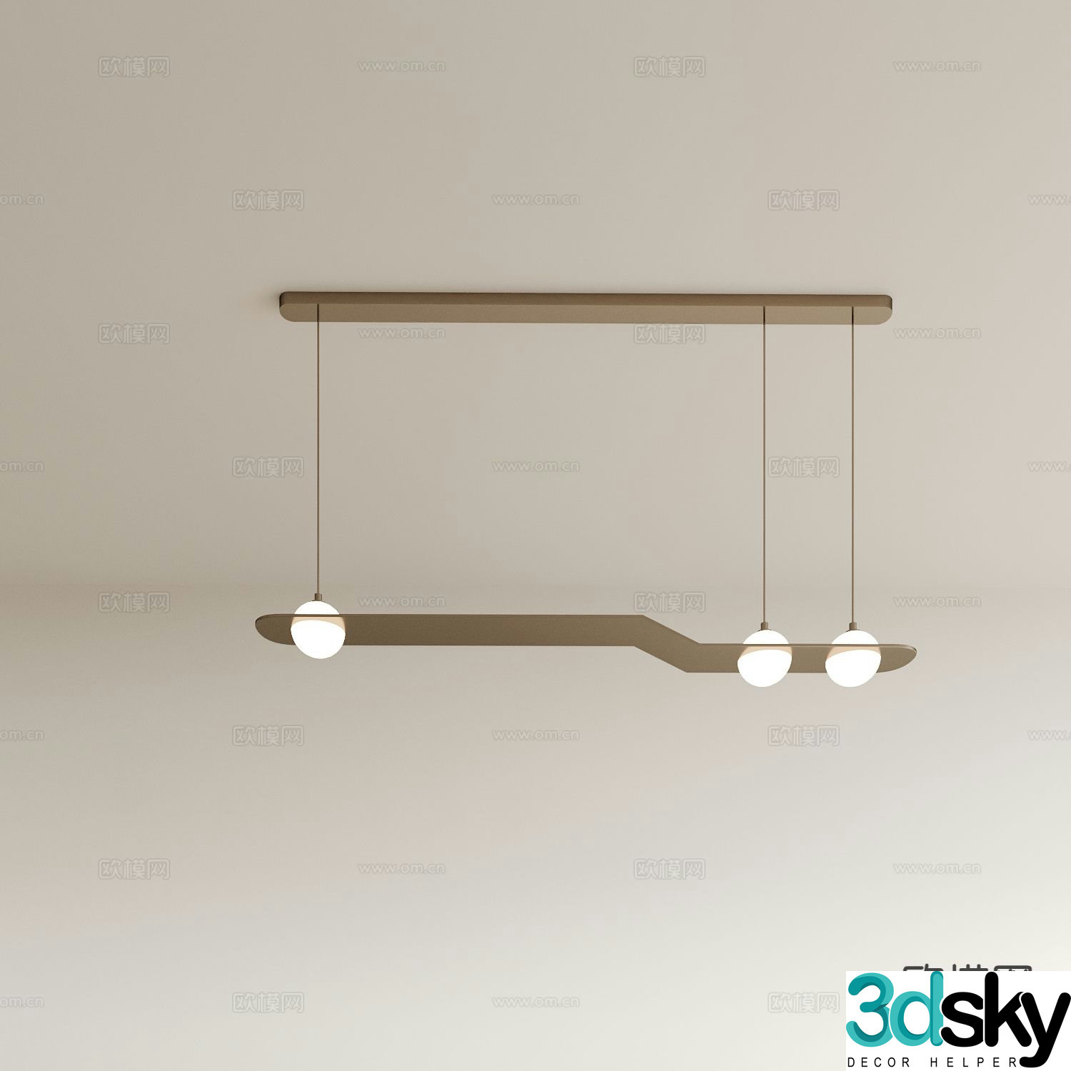 Straight line chandelier straight line chandelier 3d model