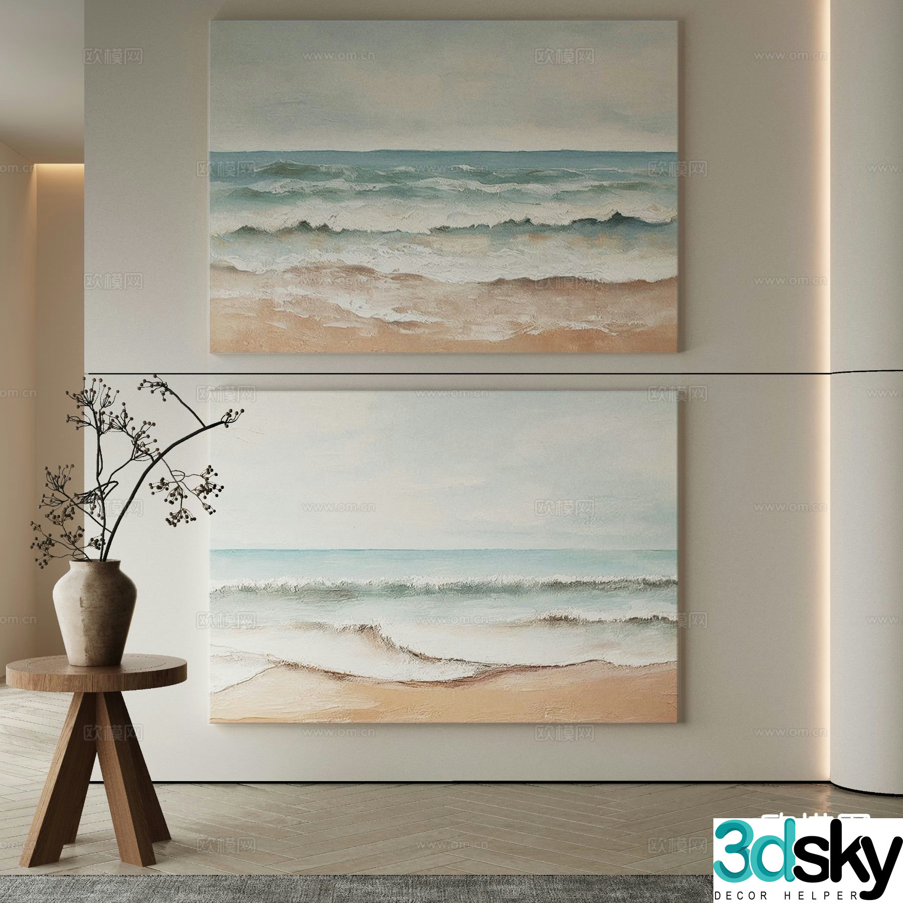 Wabi-sabi art painting texture painting decorative painting 3d model