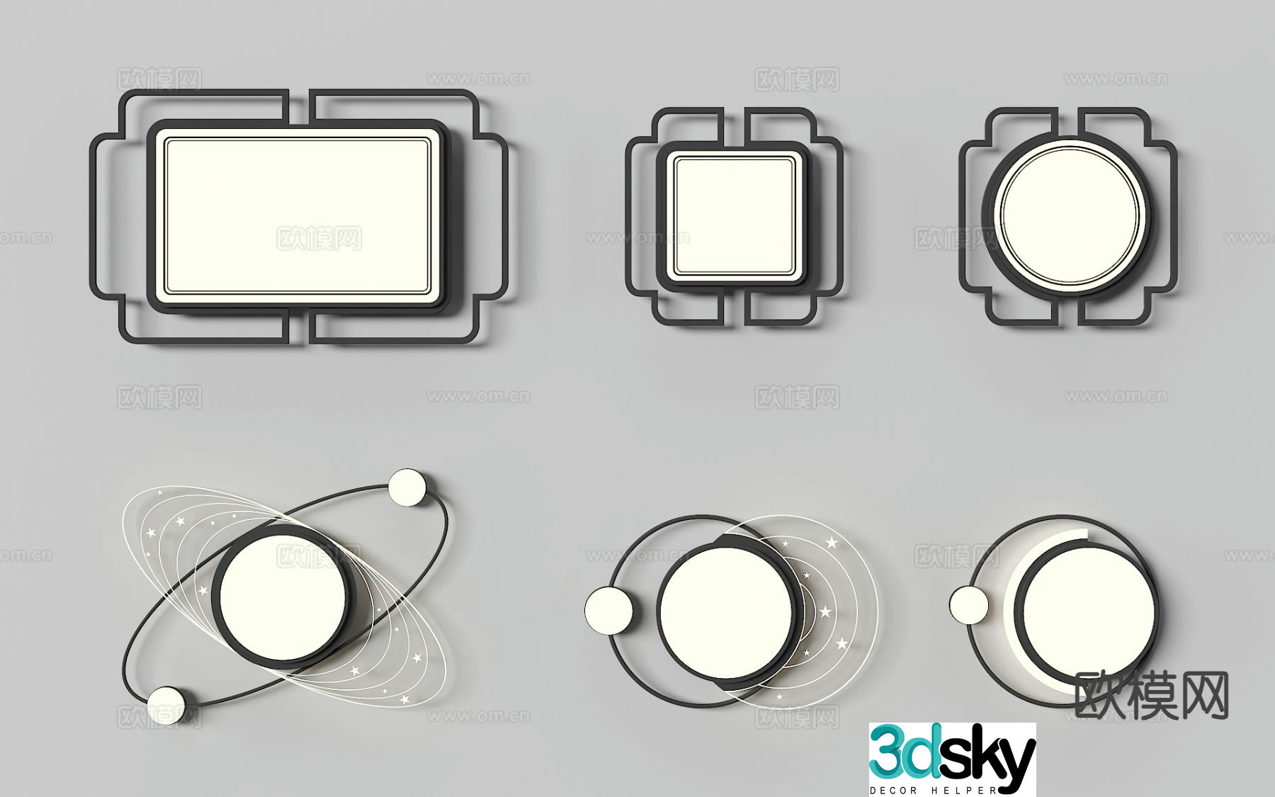 Living room ceiling lamp square ceiling lamp 3d model