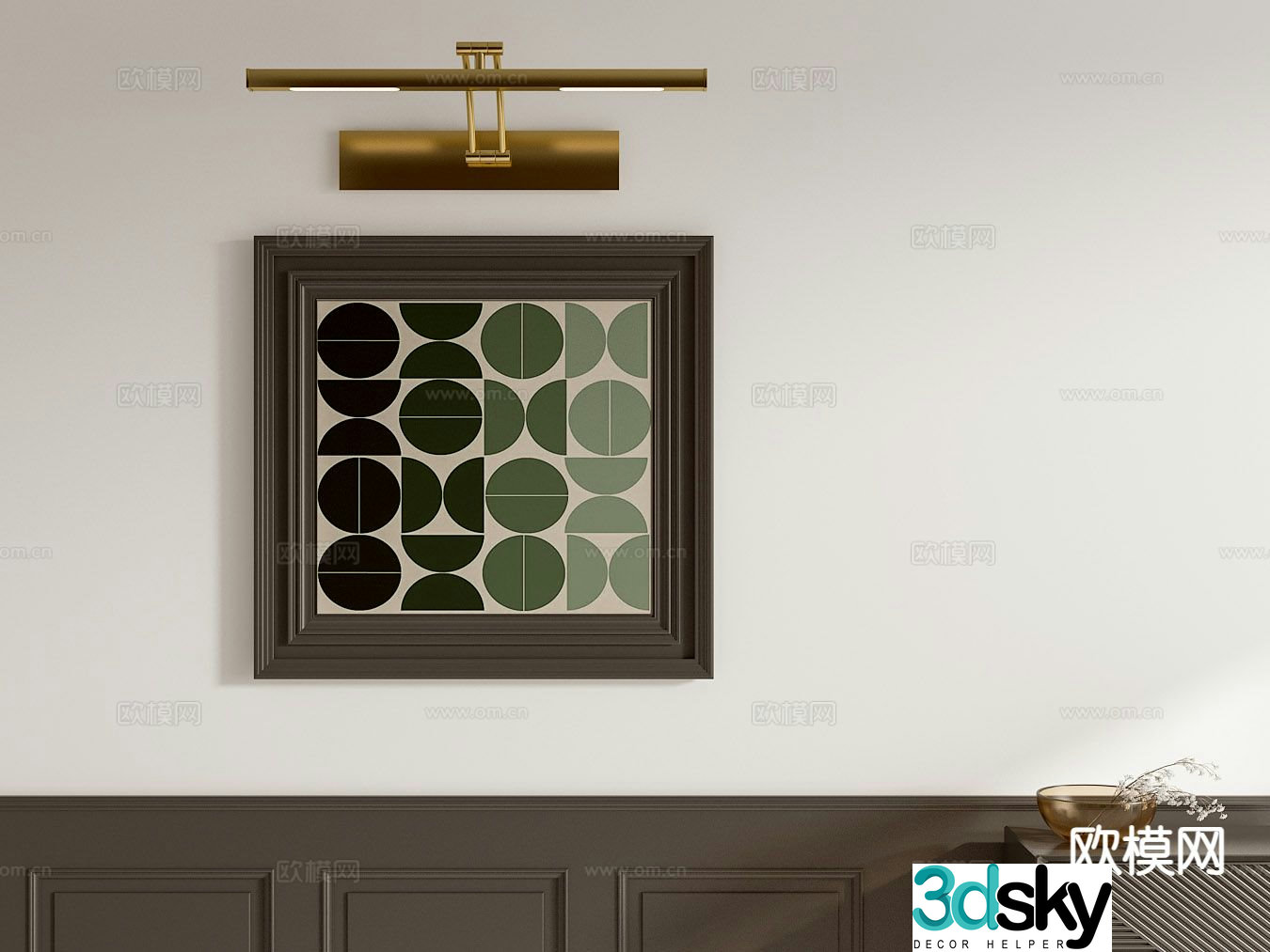 Medieval style hanging painting decorative painting 3d model