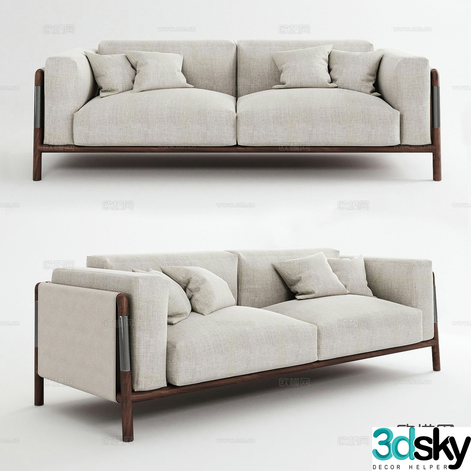 Double sofa arm sofa 3d model