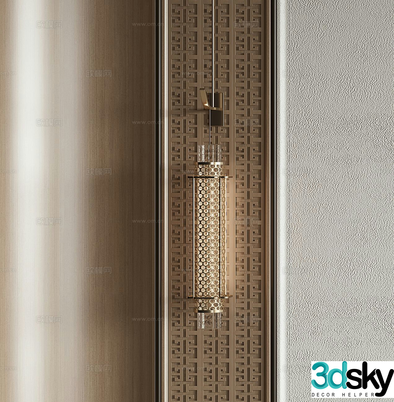 New Chinese style wall lamp 3d model