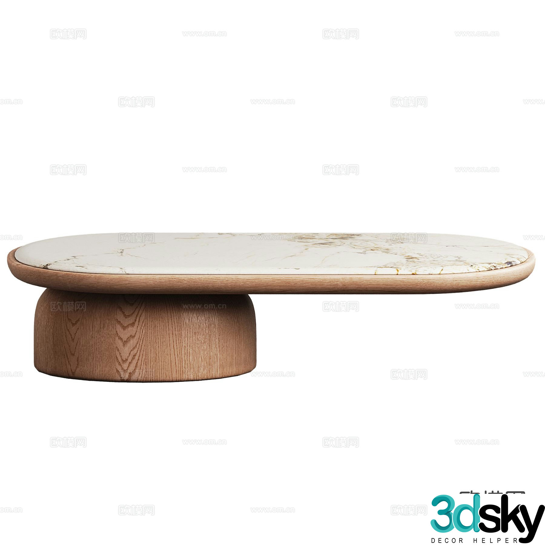 Oval coffee table slate coffee table 3d model