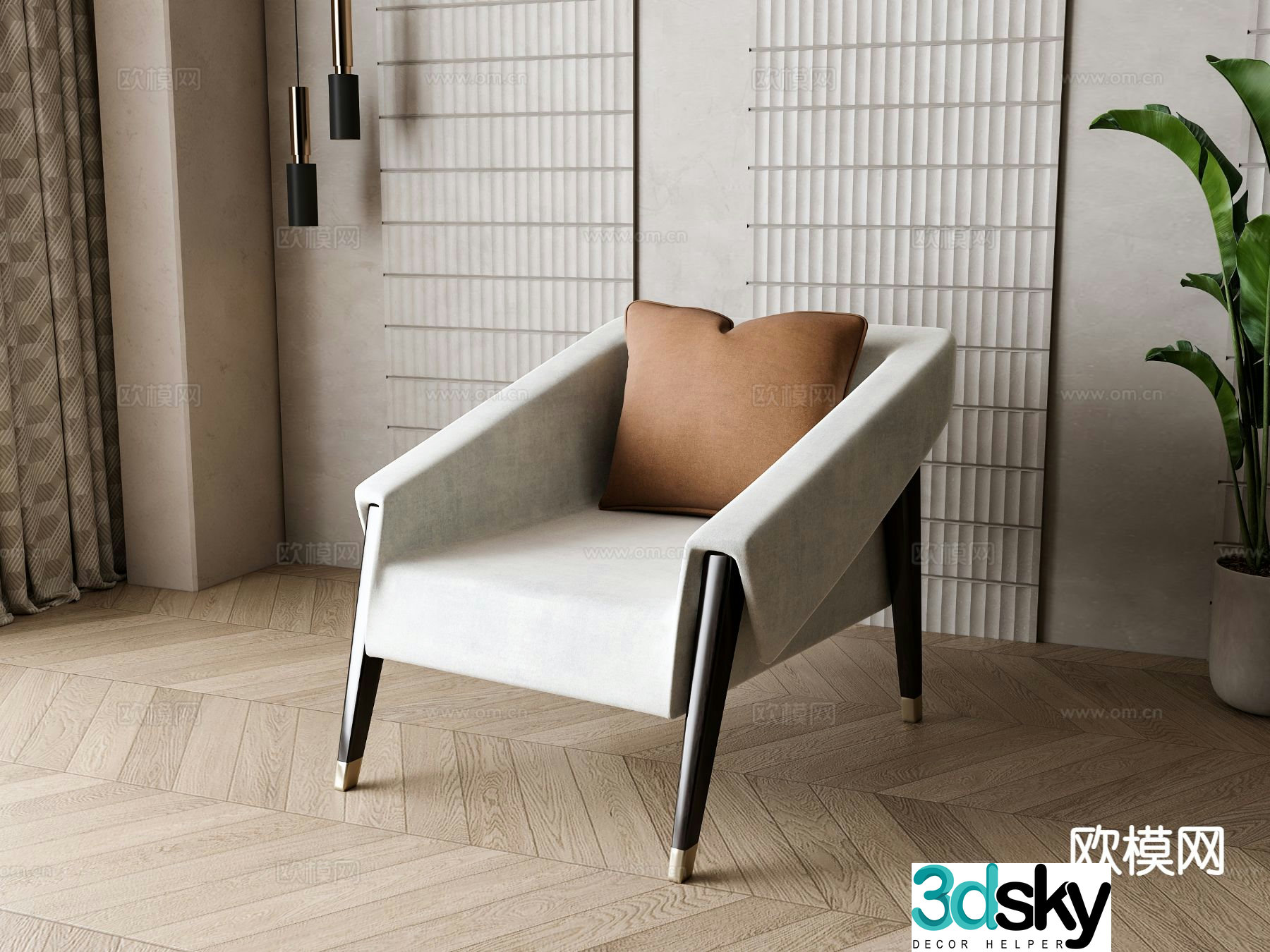 Modern armchair lounge chair 3d model