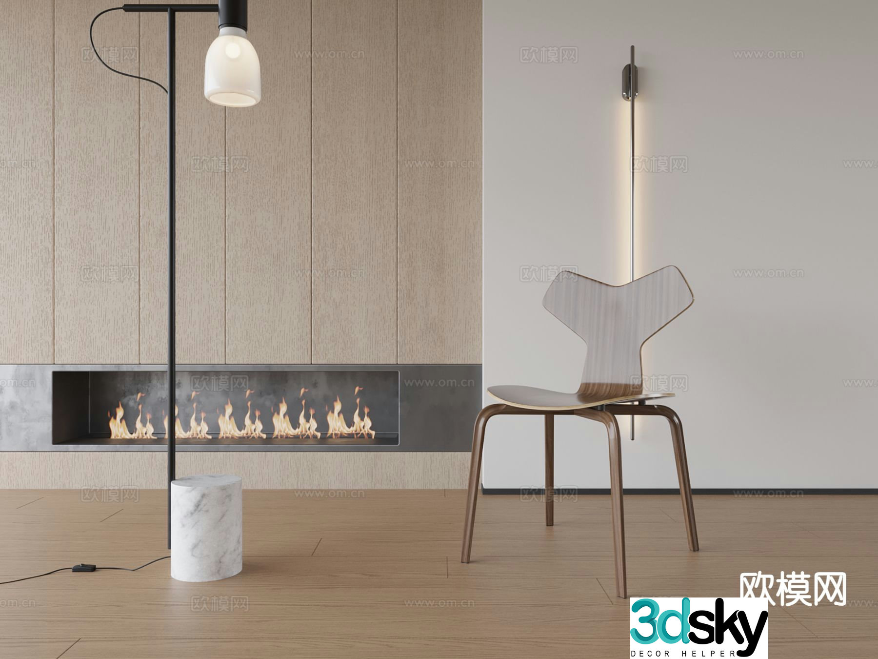 Modern single chair chair 3d model