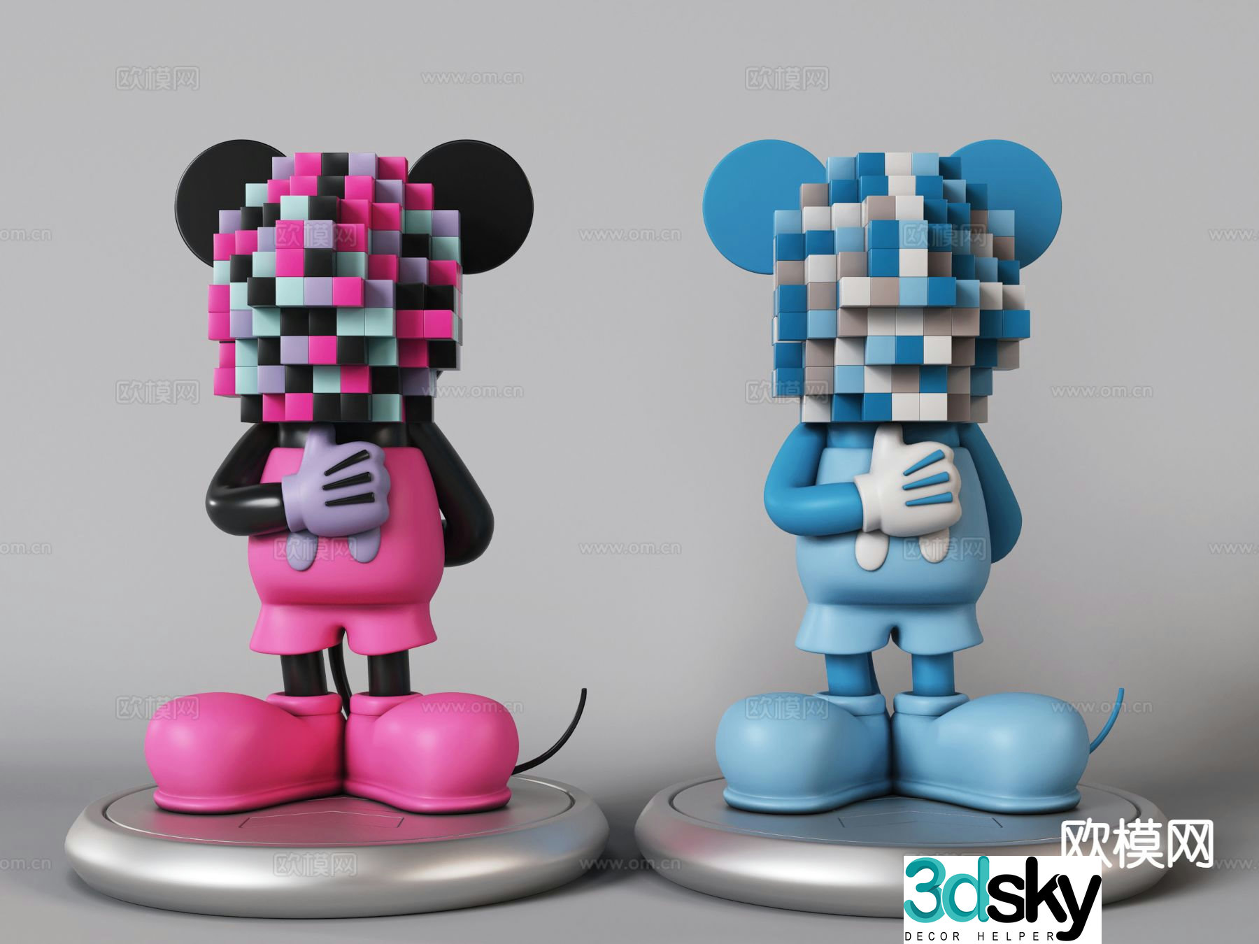 Modern cartoon trendy toys figures doll ornaments 3D model