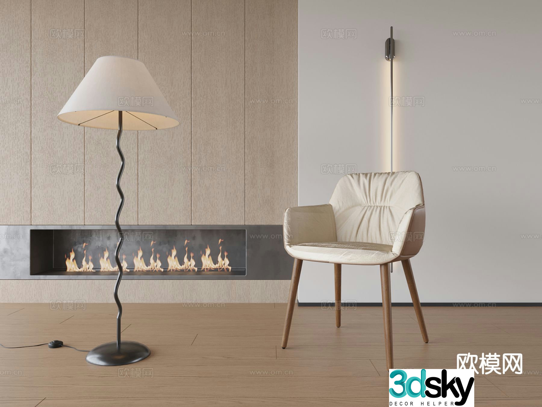 Modern single chair chair 3d model