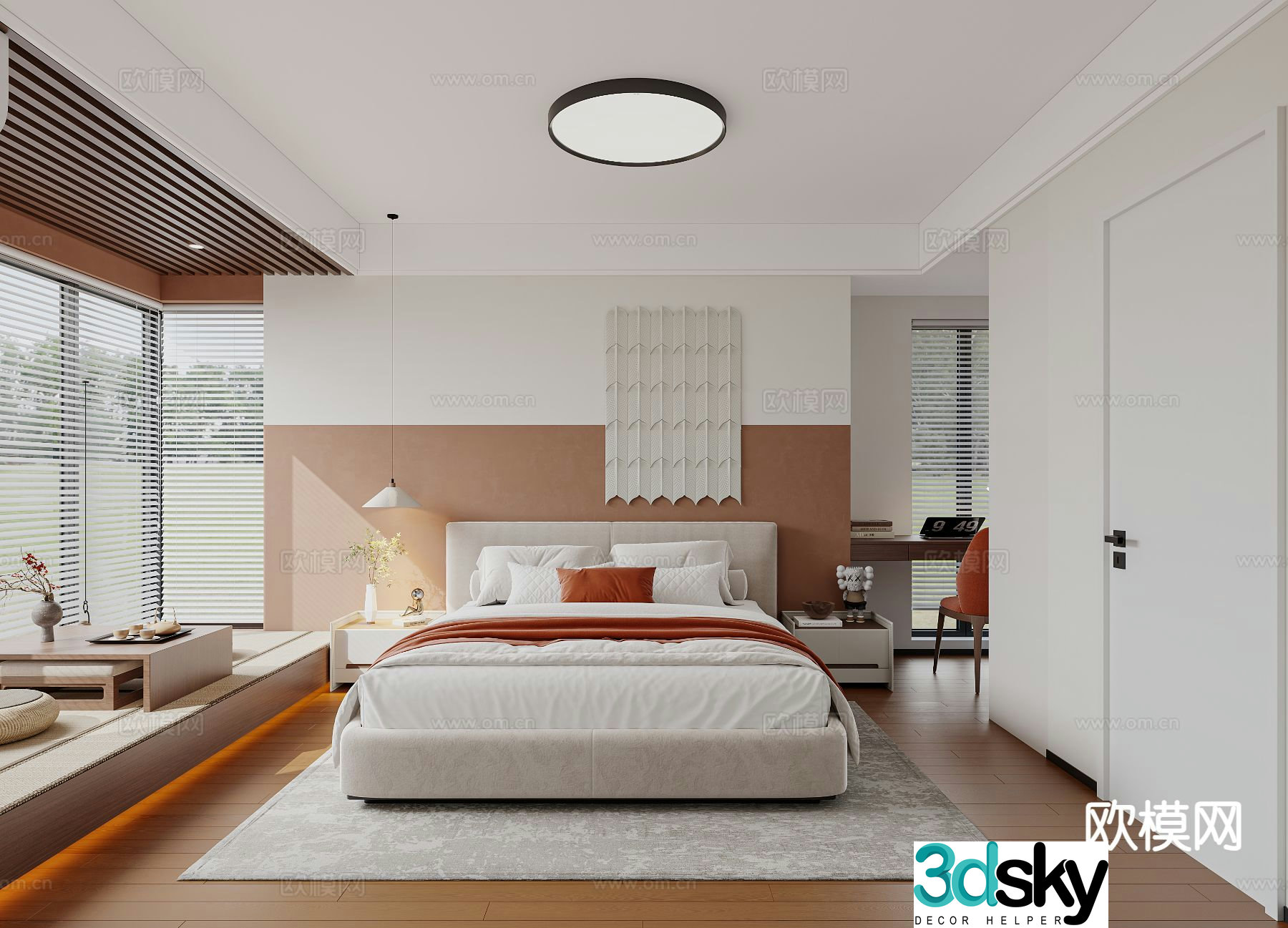 Modern bedroom master bedroom 3d model