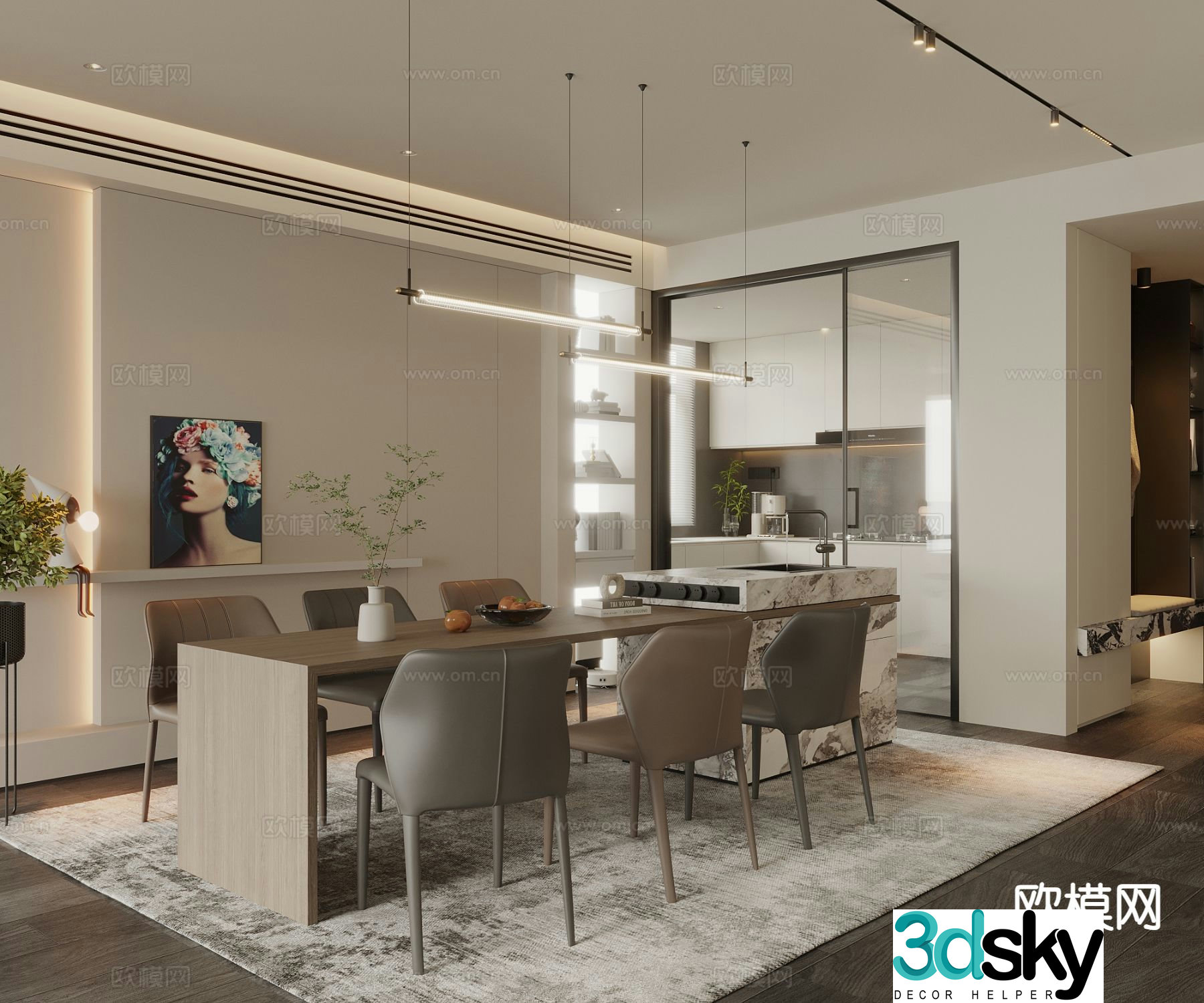 Modern restaurant 3d model