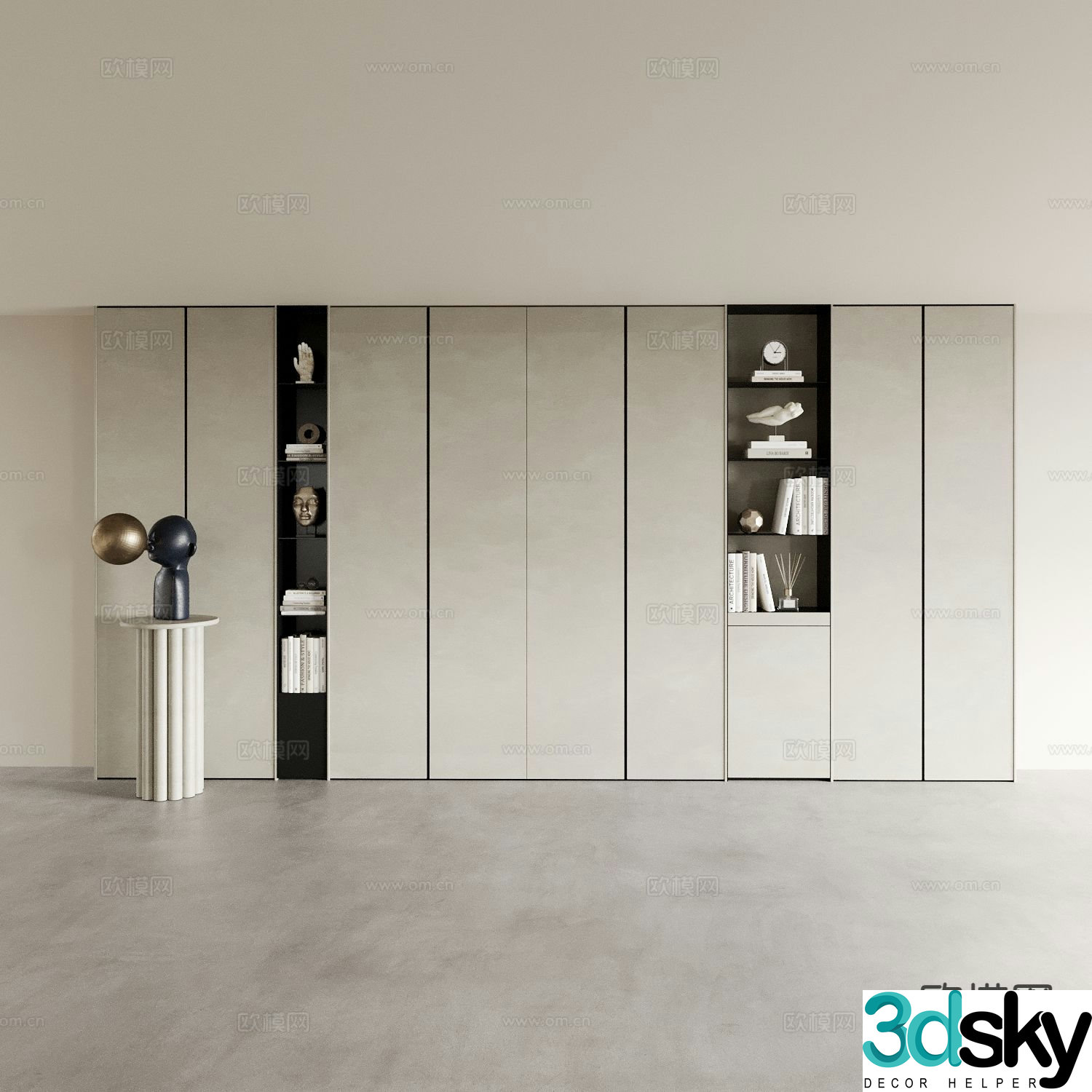 Italian locker decorative cabinet 3d model