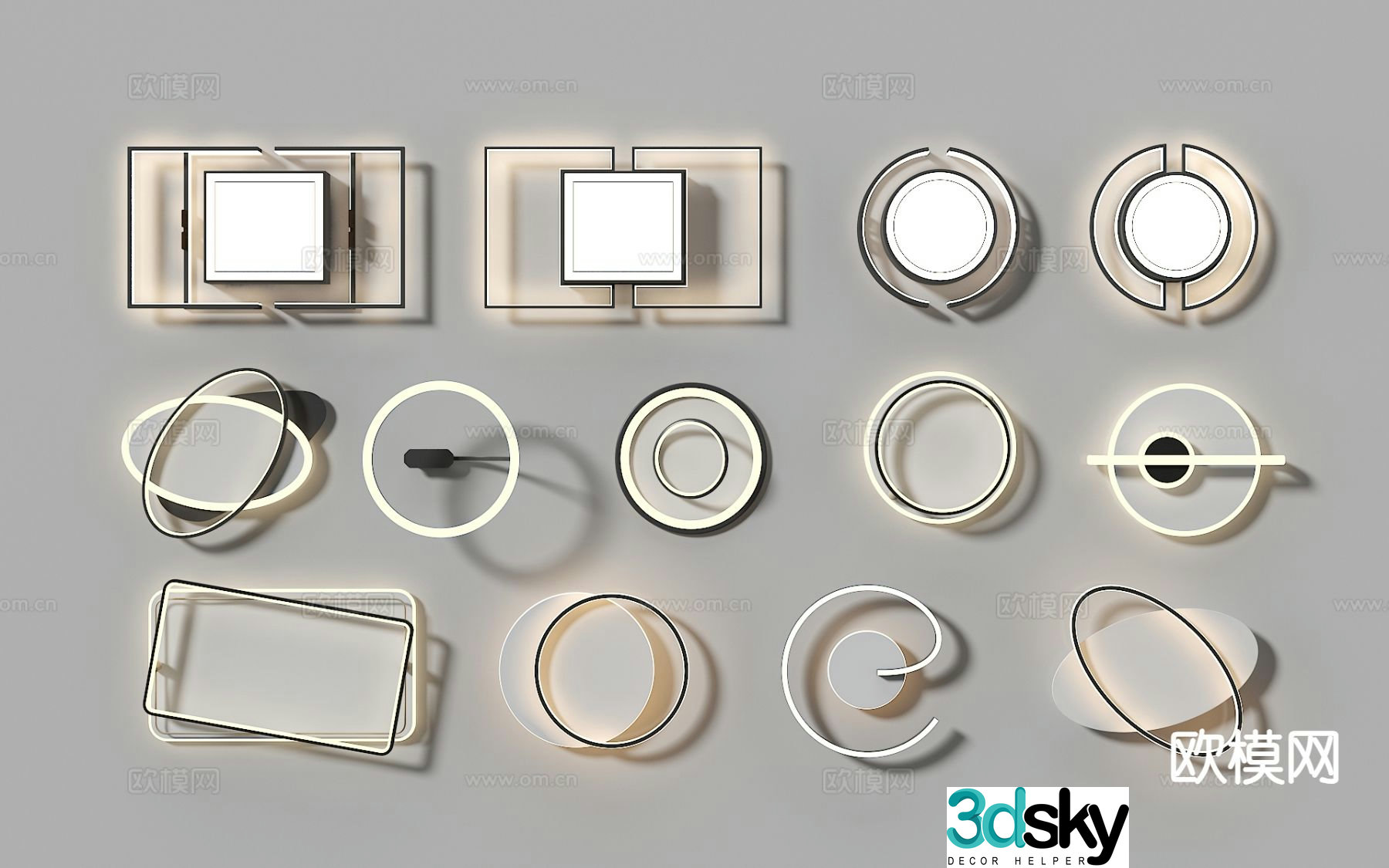 Living room ceiling lamp square ceiling lamp 3d model