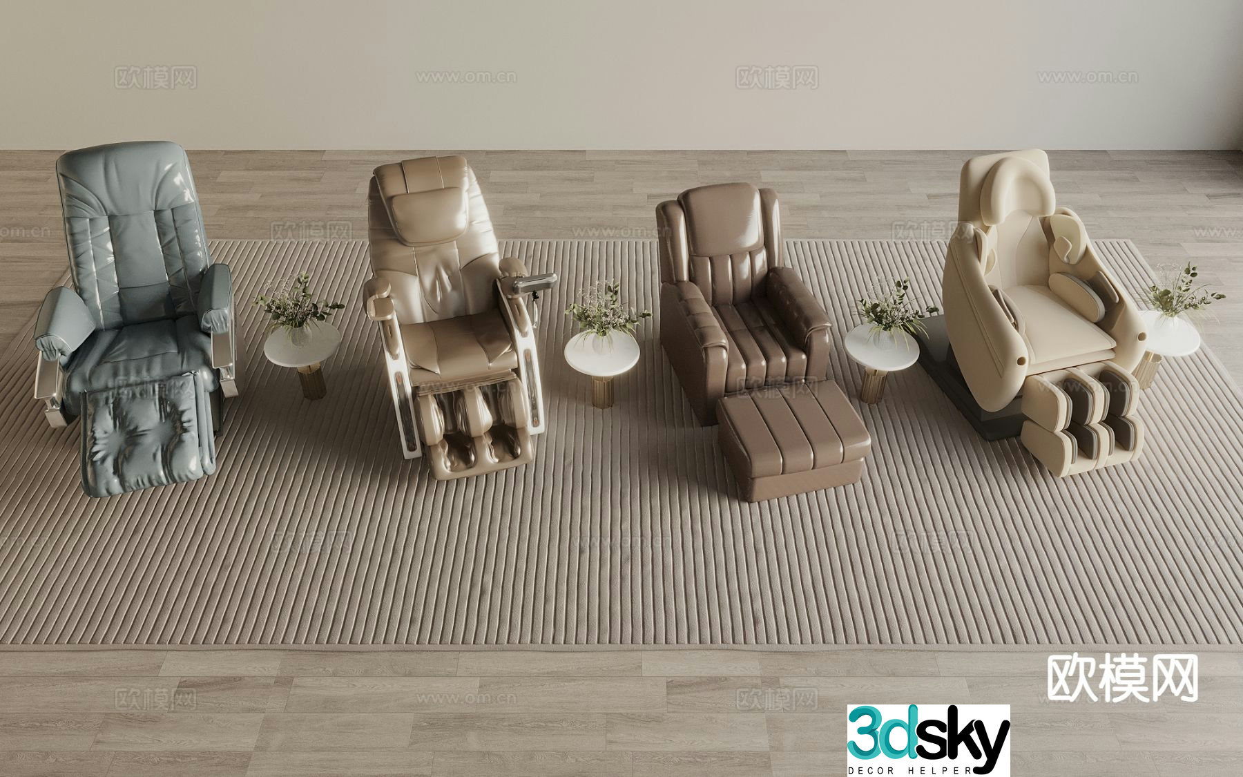 Modern massage chair pedicure chair 3d model