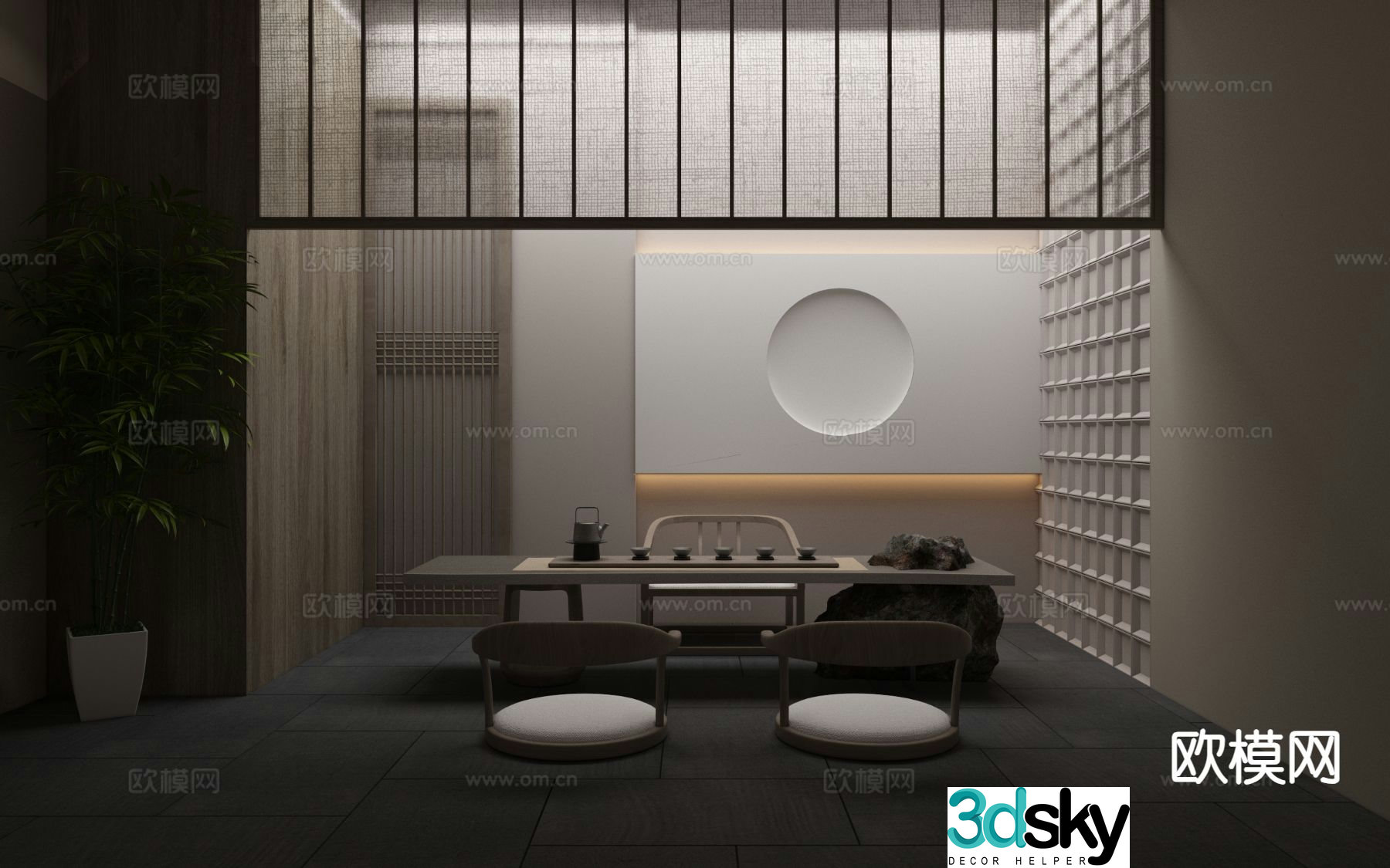 New Chinese tea room 3d model