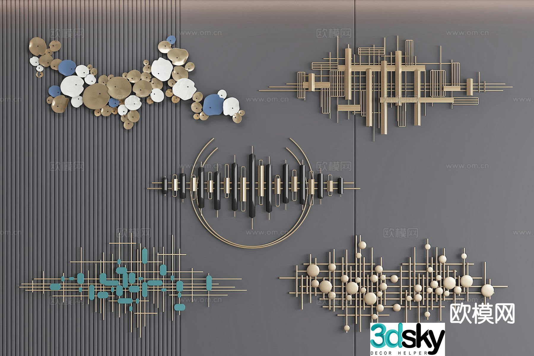 Light luxury wall decoration hanging decoration 3D model