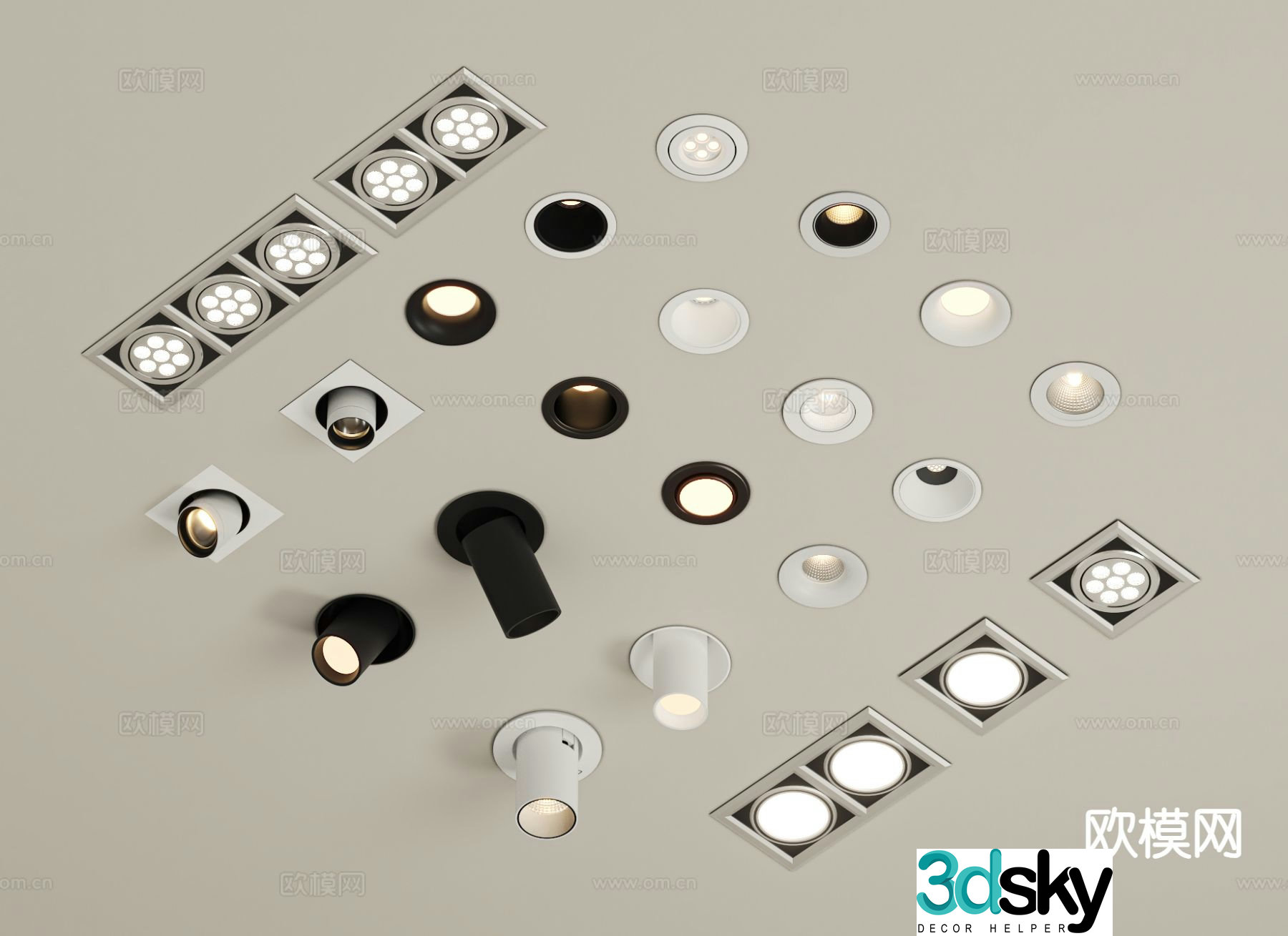 Modern downlight spotlight 3d model