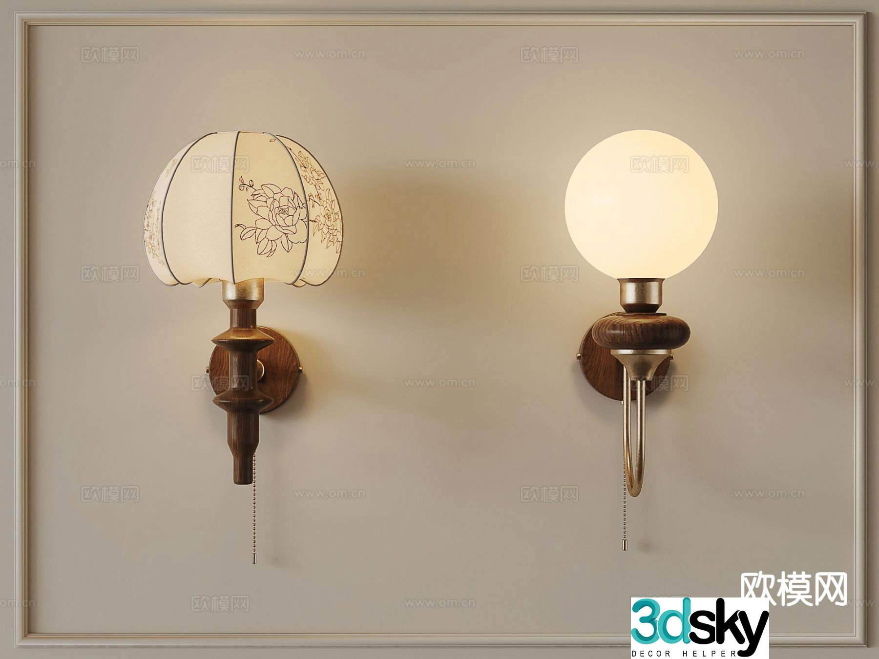 French wall light 3d model