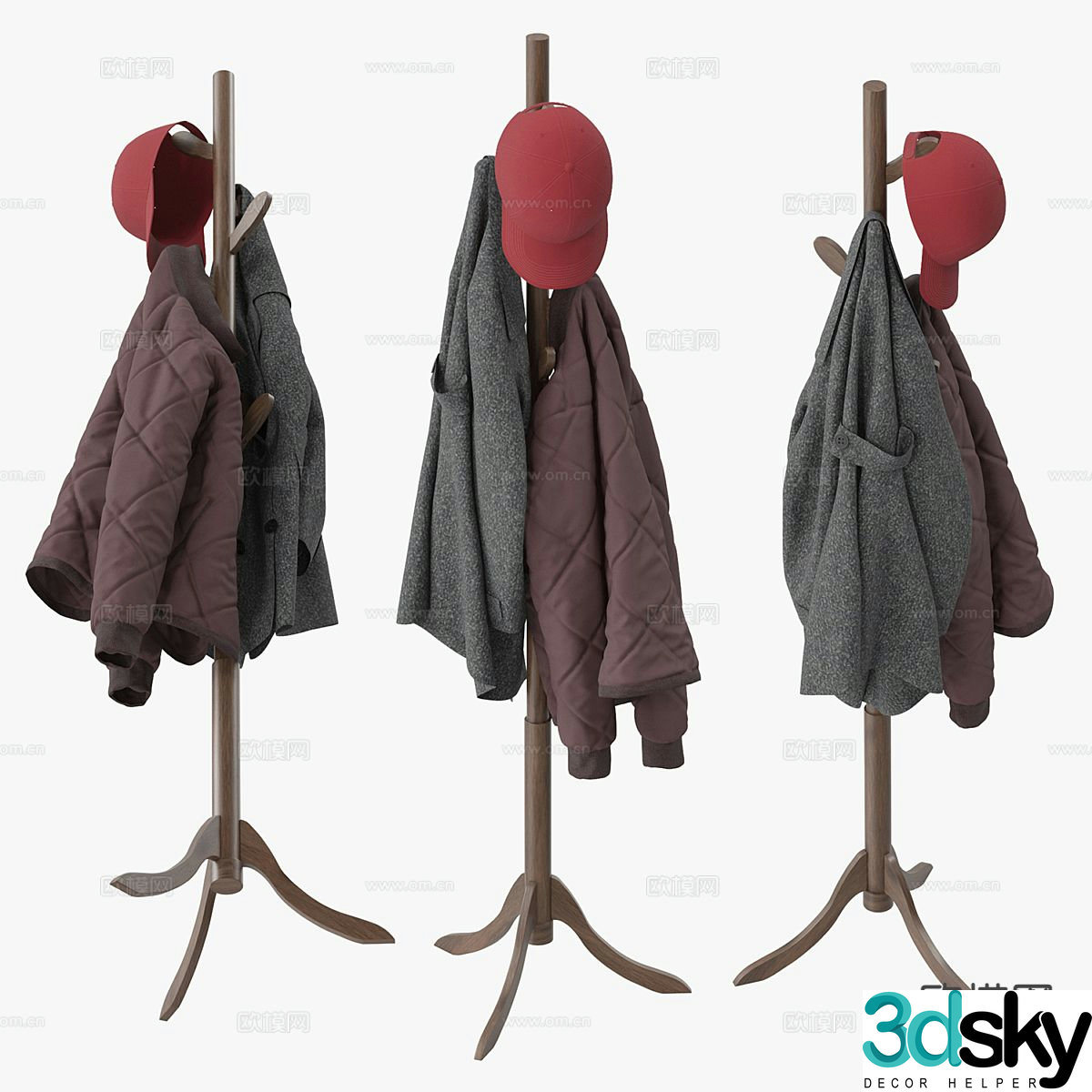 Coat rack clothes hanger floor-standing clothes hanger 3D model