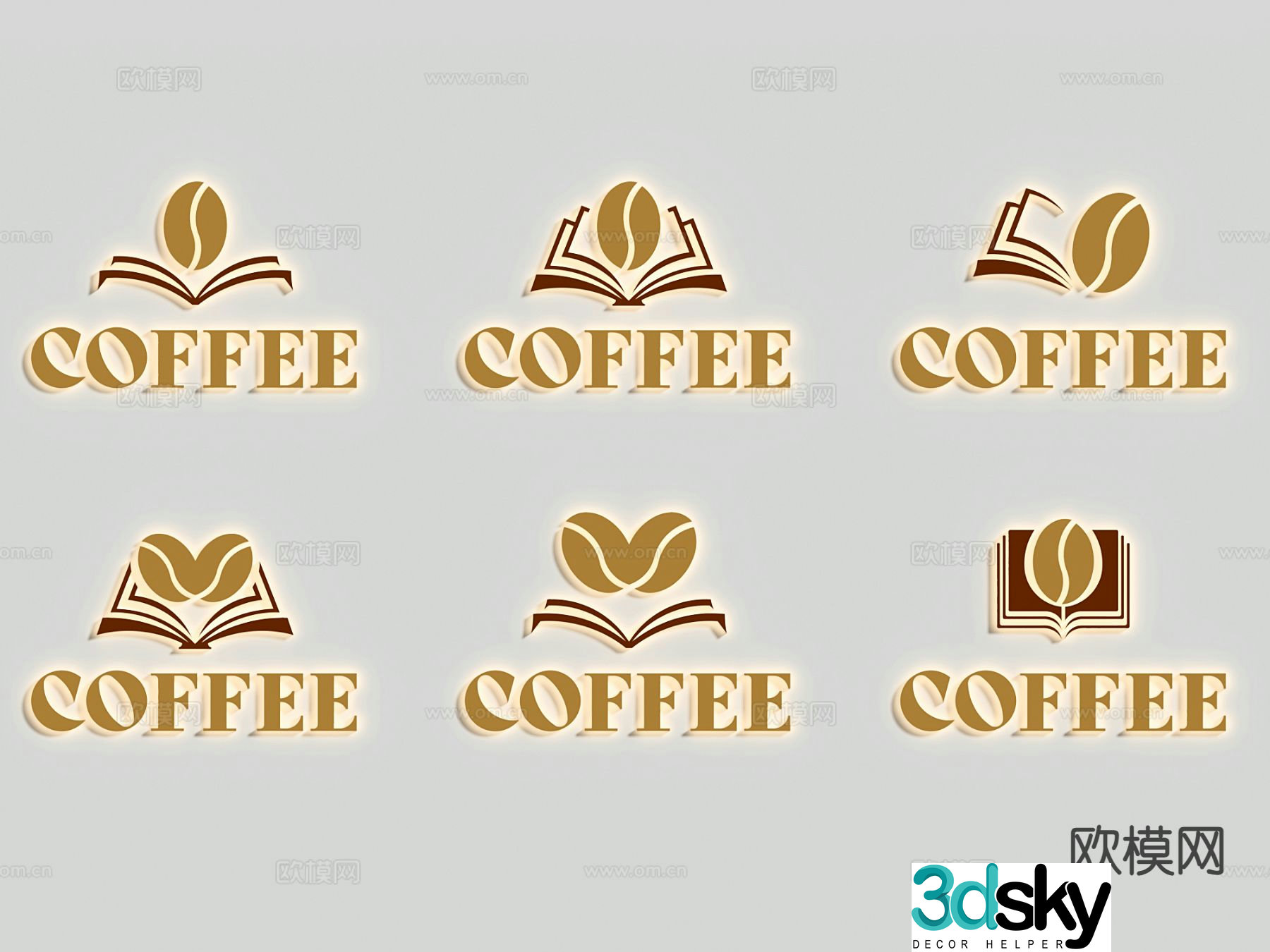 Modern logo coffee shop LOGO brand 3d model