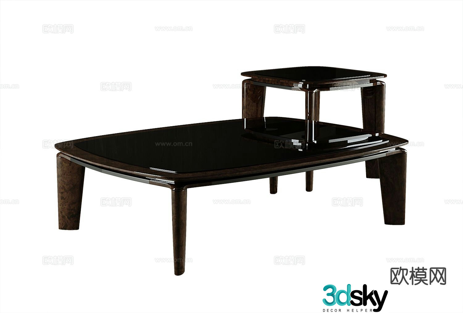 Modern lacquered coffee table 3d model
