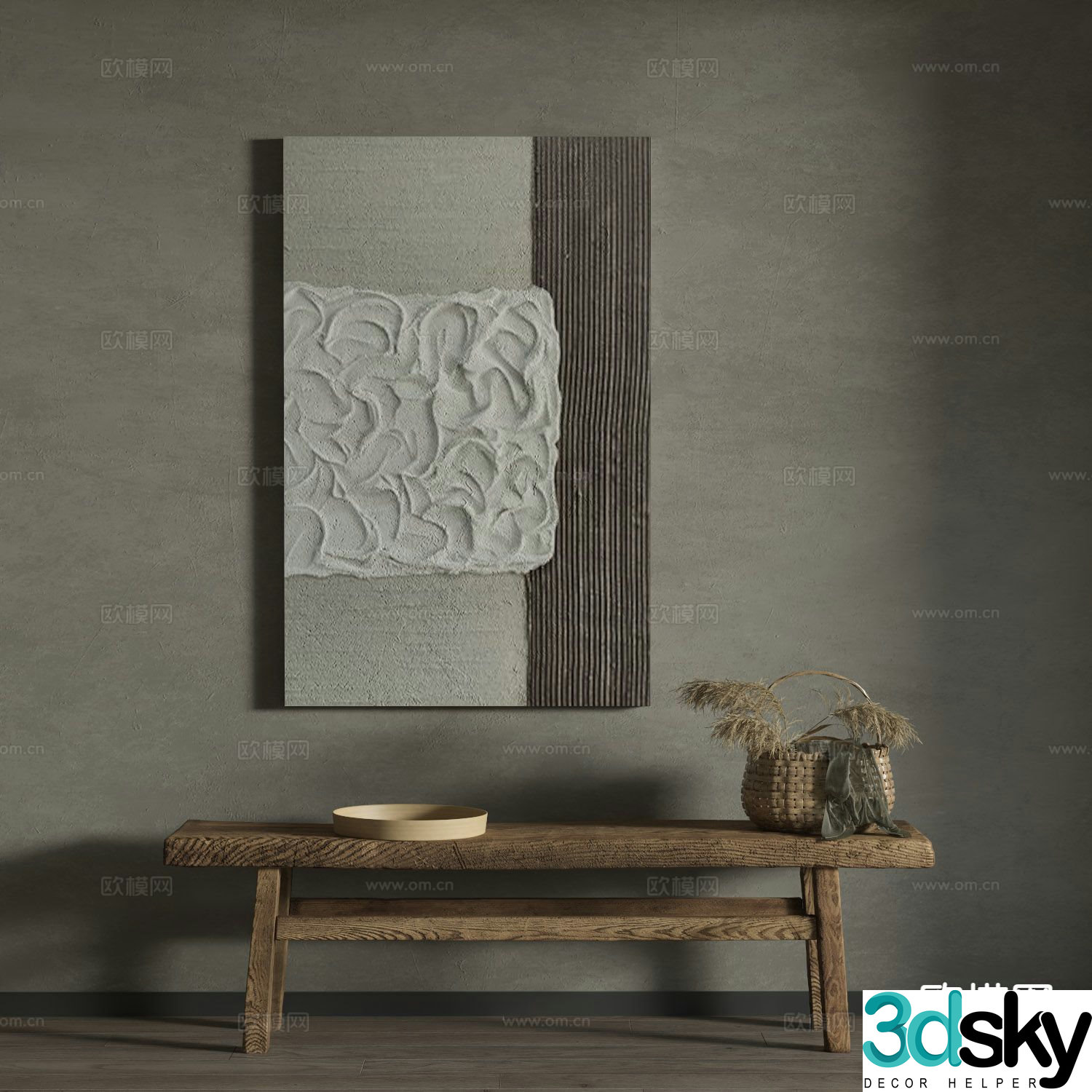 Wabi-sabi art painting texture painting decorative painting 3d model