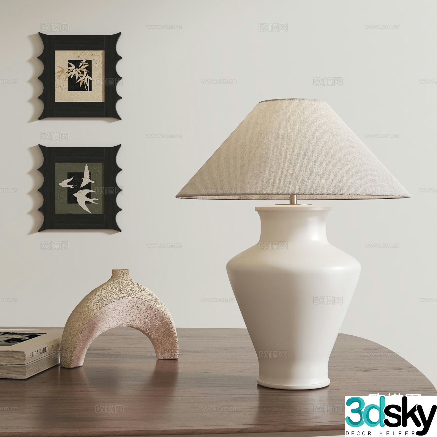 Medieval style desk lamp 3d model