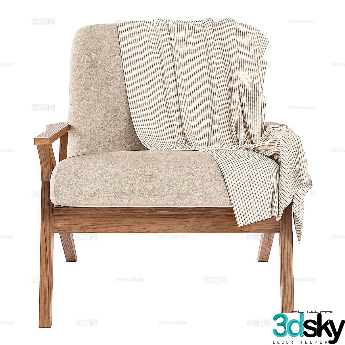Wabi-sabi chair leisure chair 3d model