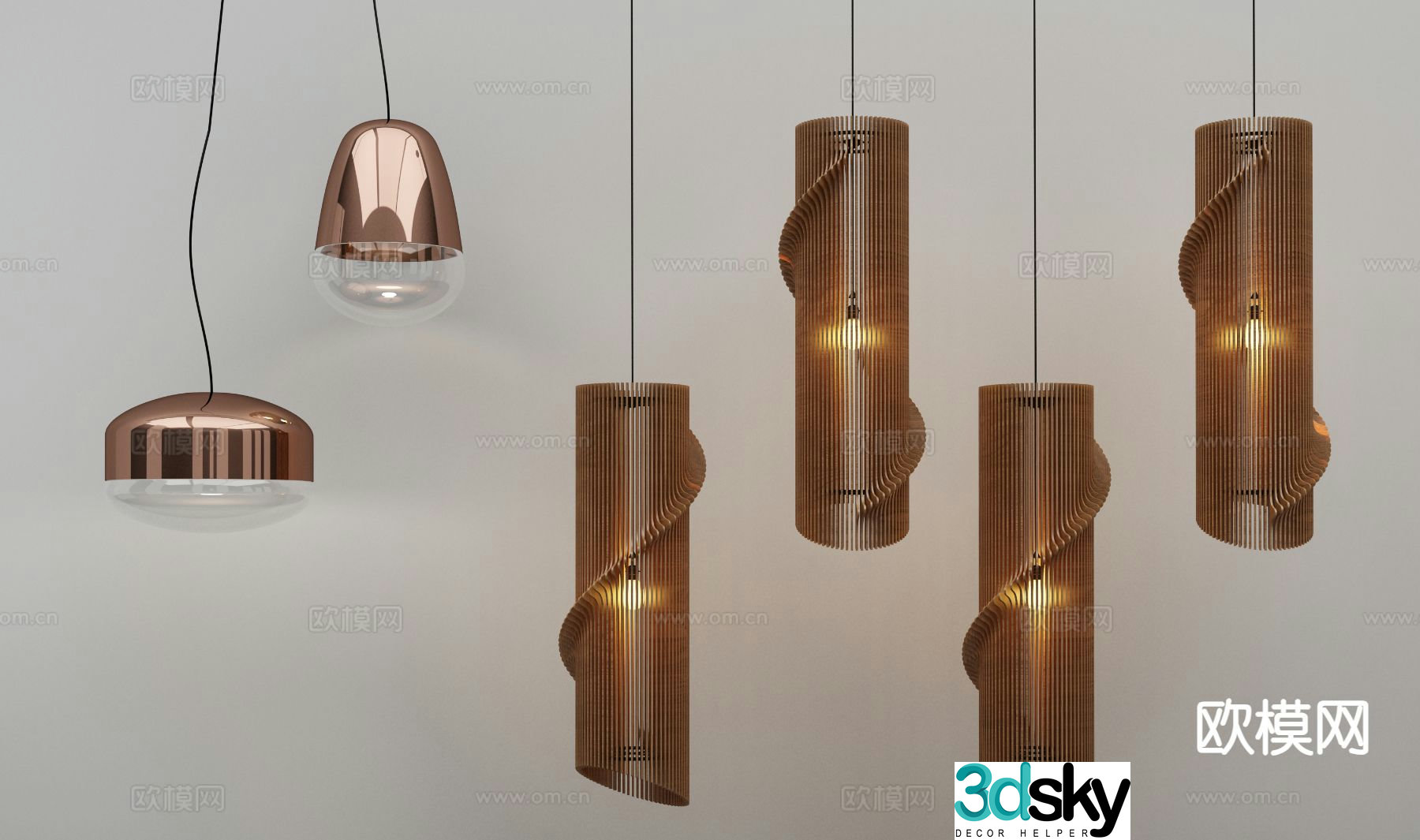Creative chandelier bedside small chandelier 3d model
