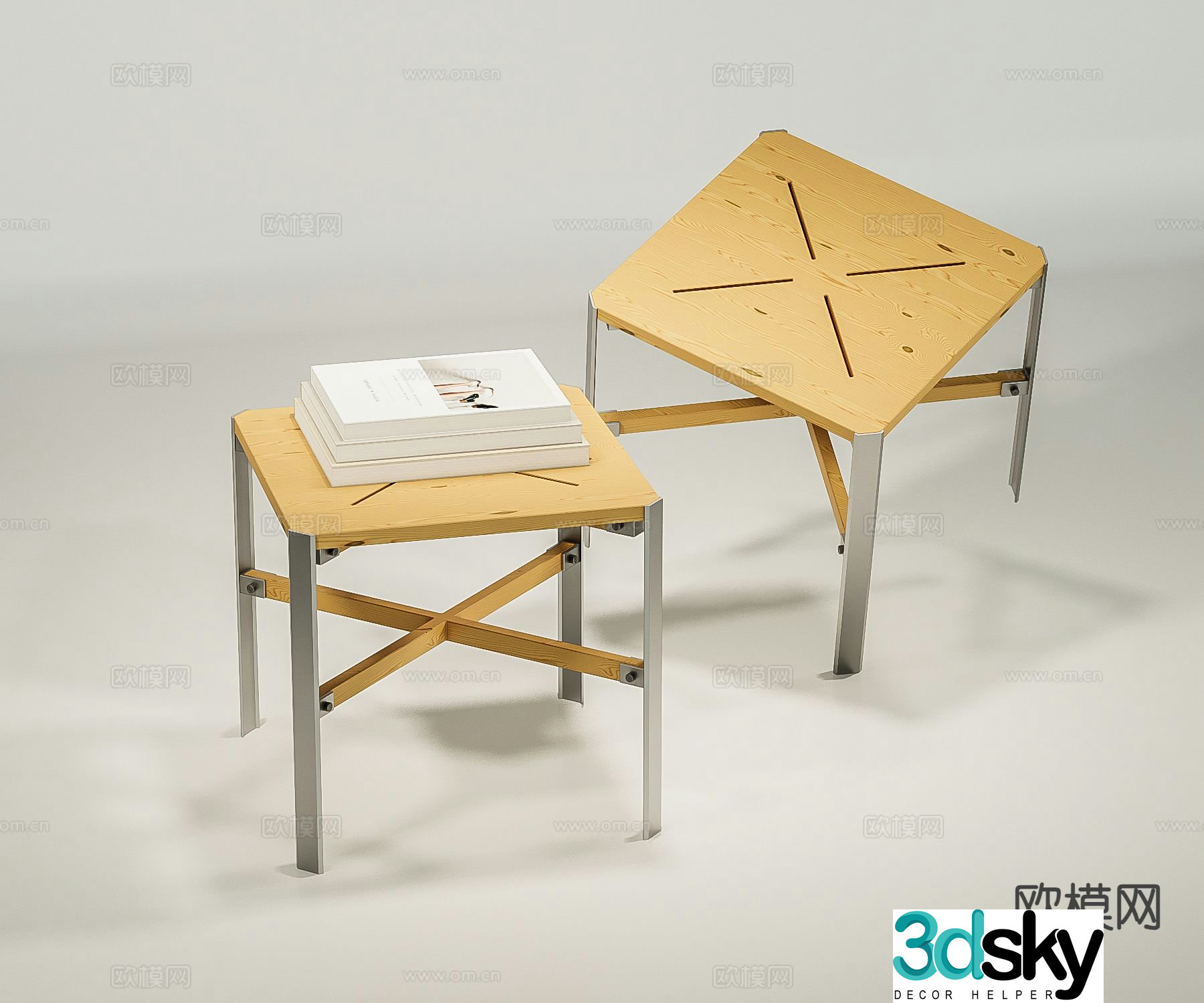 Modern stool square stool low stool 3d model