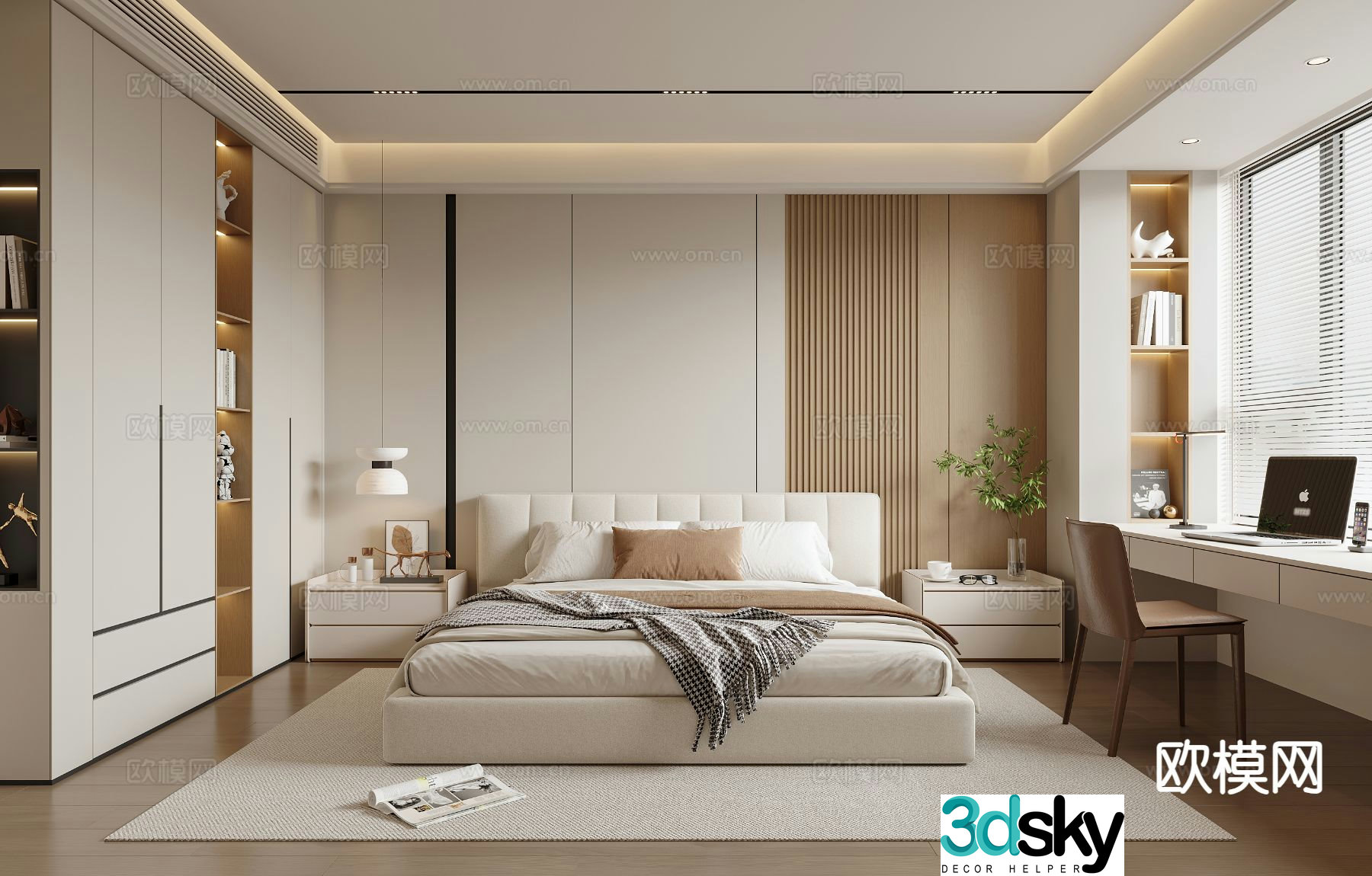 Modern bedroom master bedroom 3d model