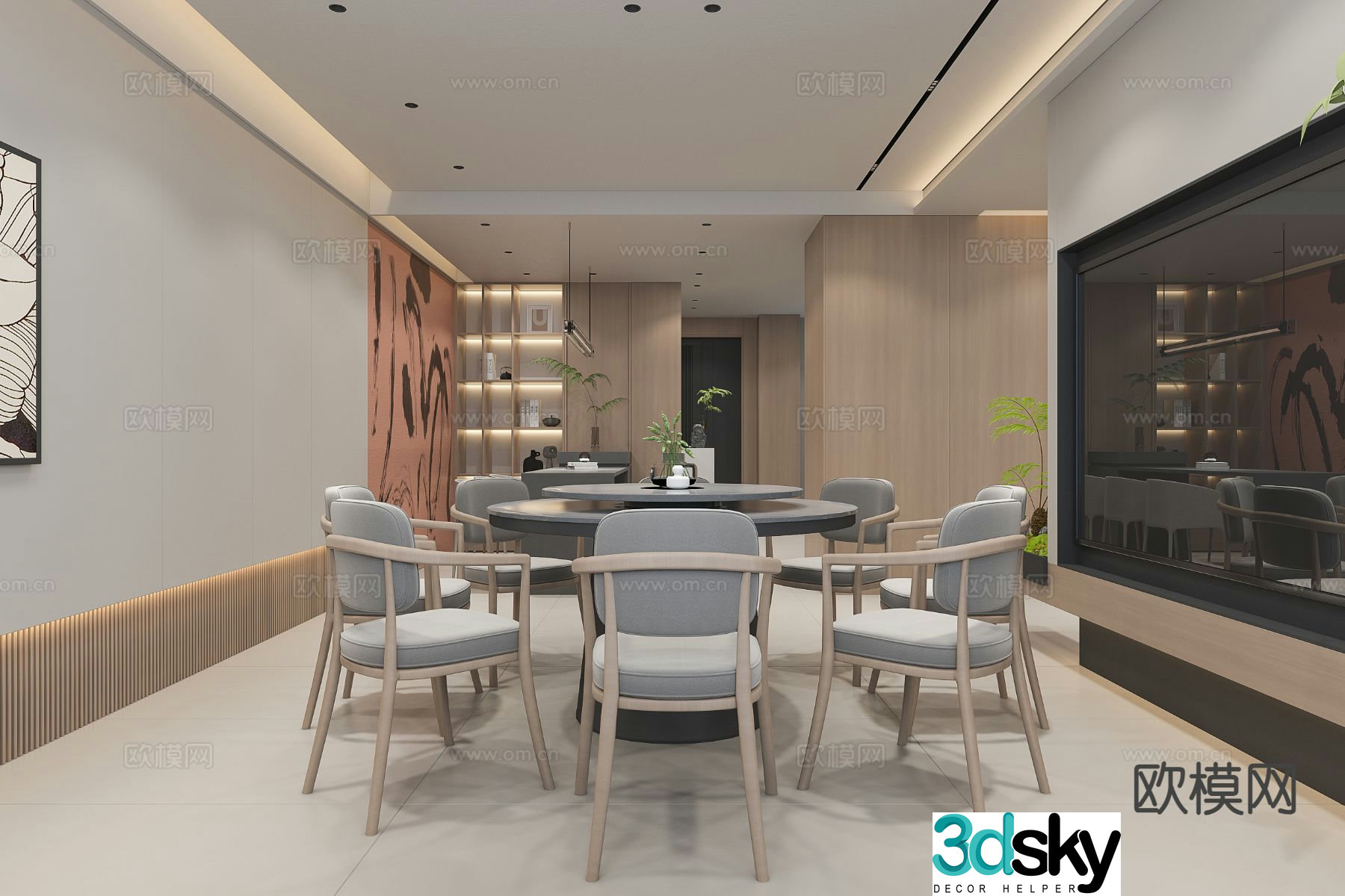 Modern guest restaurant 3d model
