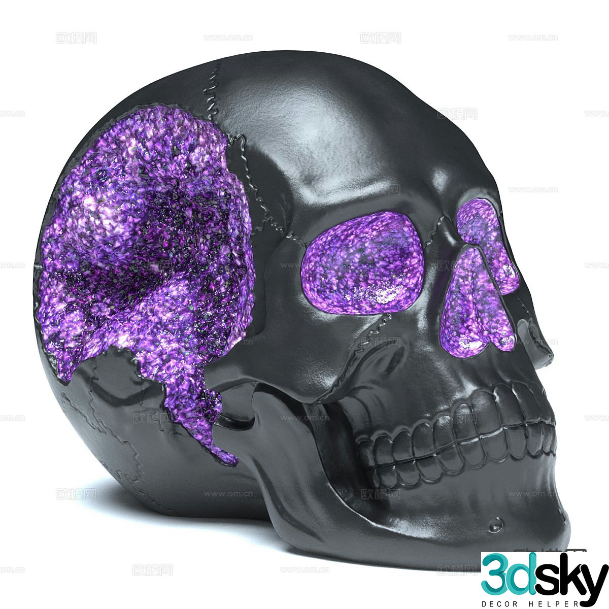 Skull sculpture head ornament 3D model