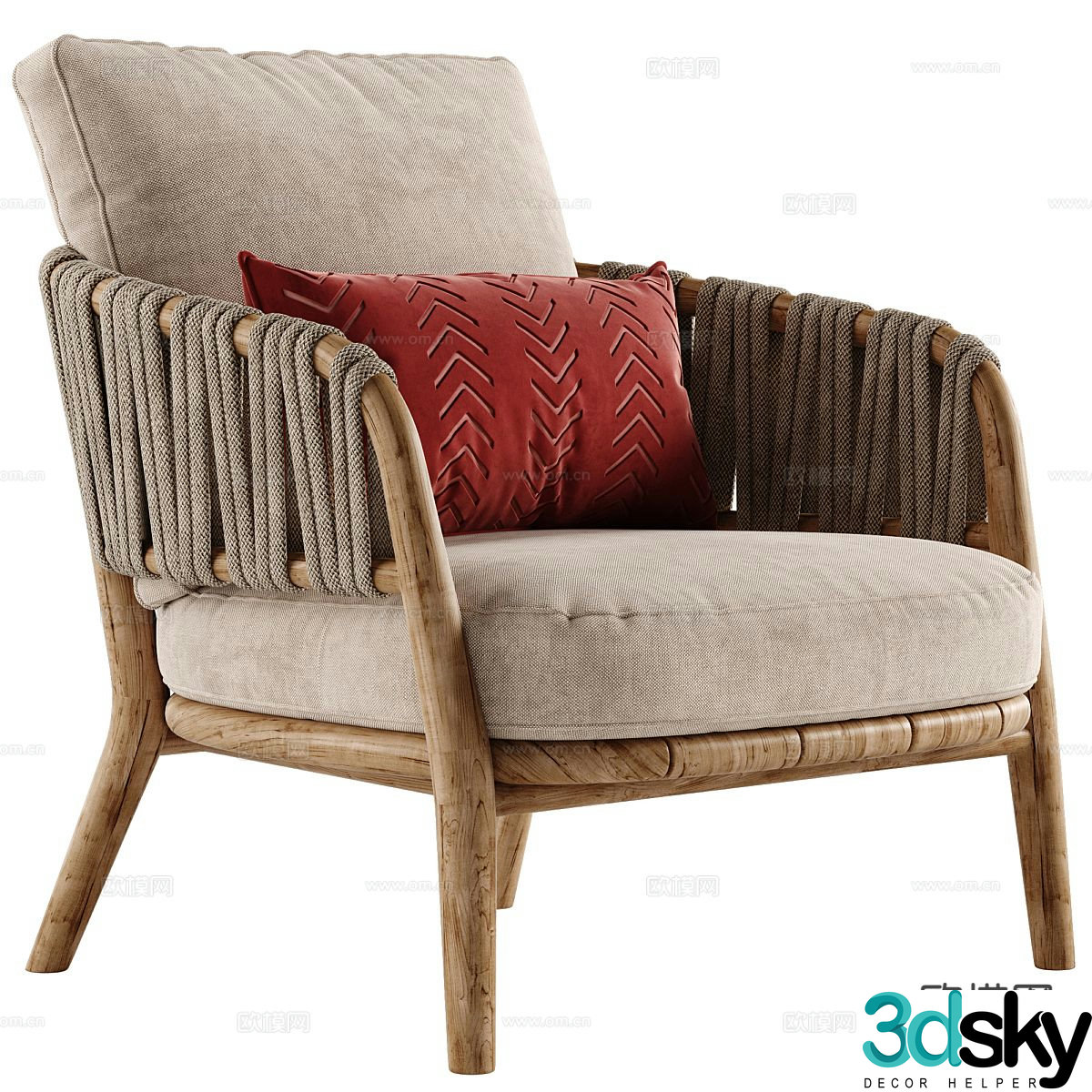 Nordic sofa chair leisure chair 3d model