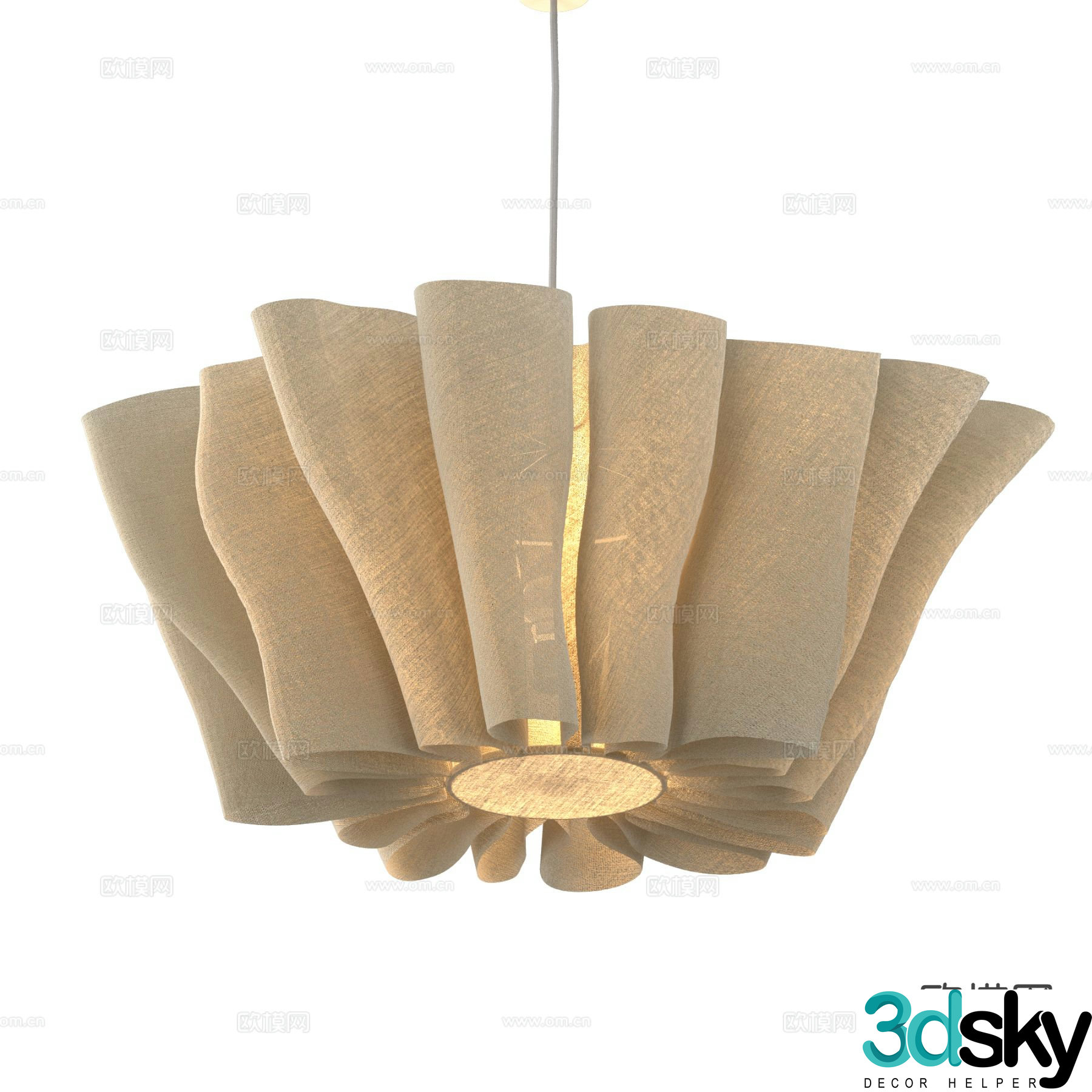 Wabi-sabi flower chandelier bedside small chandelier 3d model