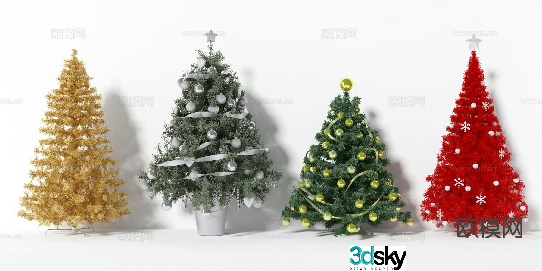 Christmas tree presentation holiday pine tree 3d model