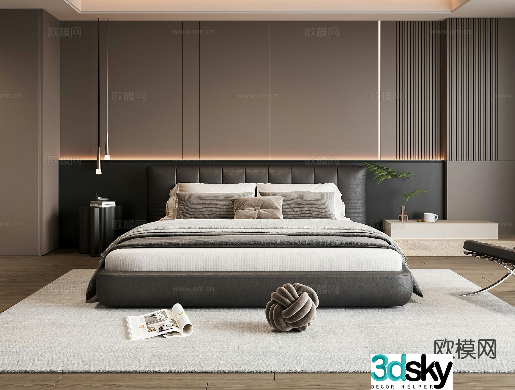 Italian style bedroom master bedroom 3d model