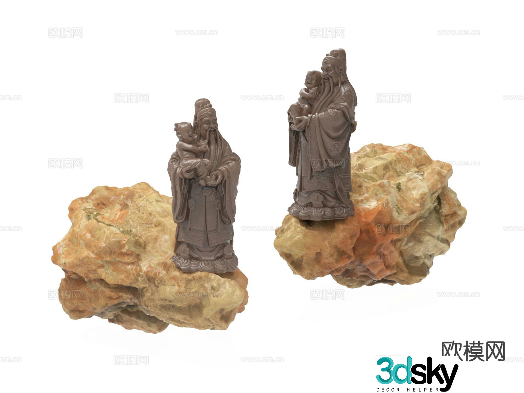 Chinese style Buddha statue display sculpture 3d model