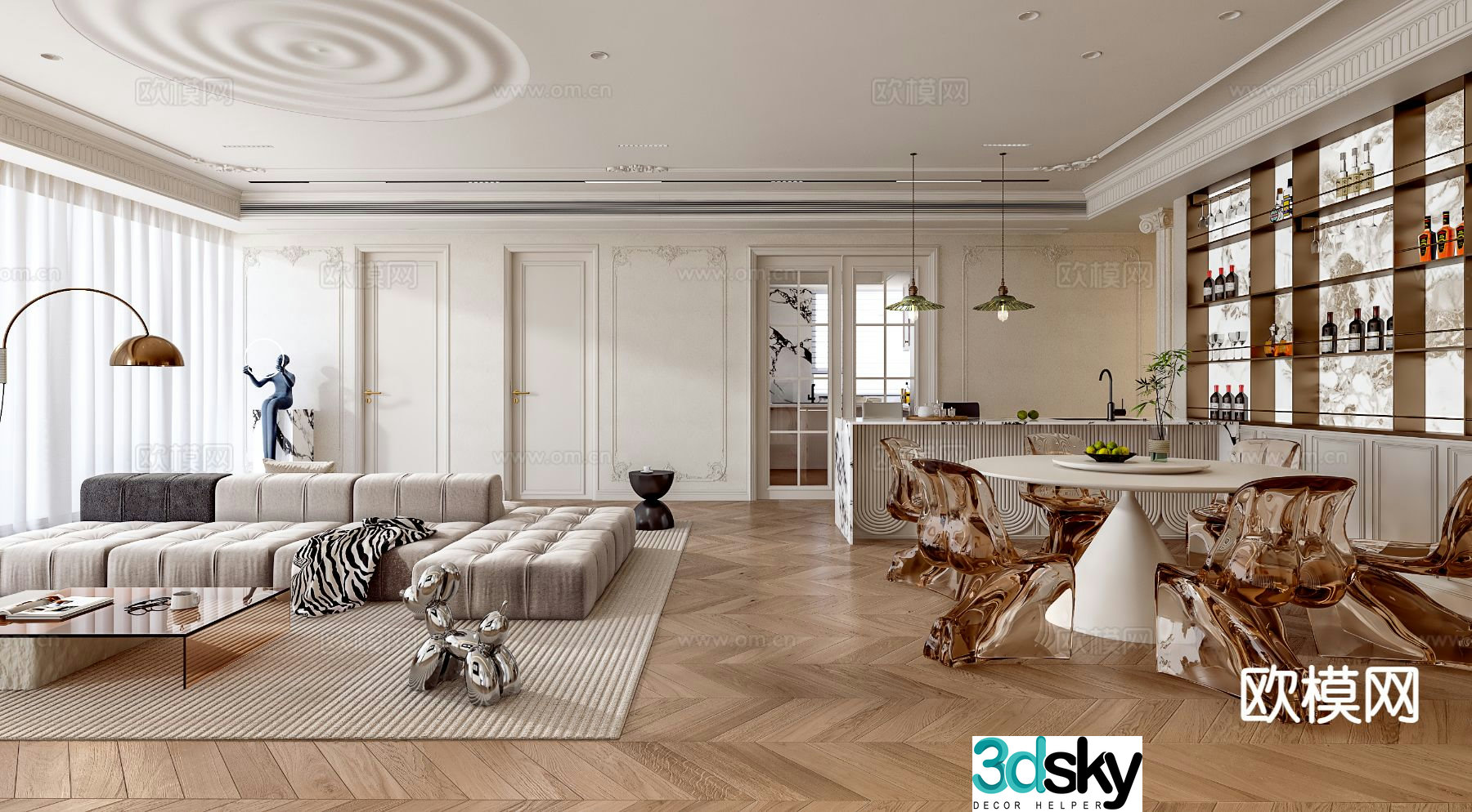 French restaurant 3d model
