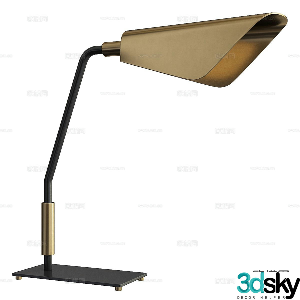 Medieval style desk lamp 3d model