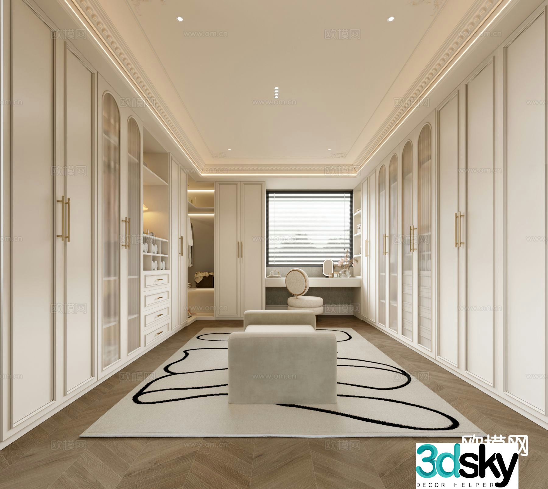 Cream wind cloakroom 3D model
