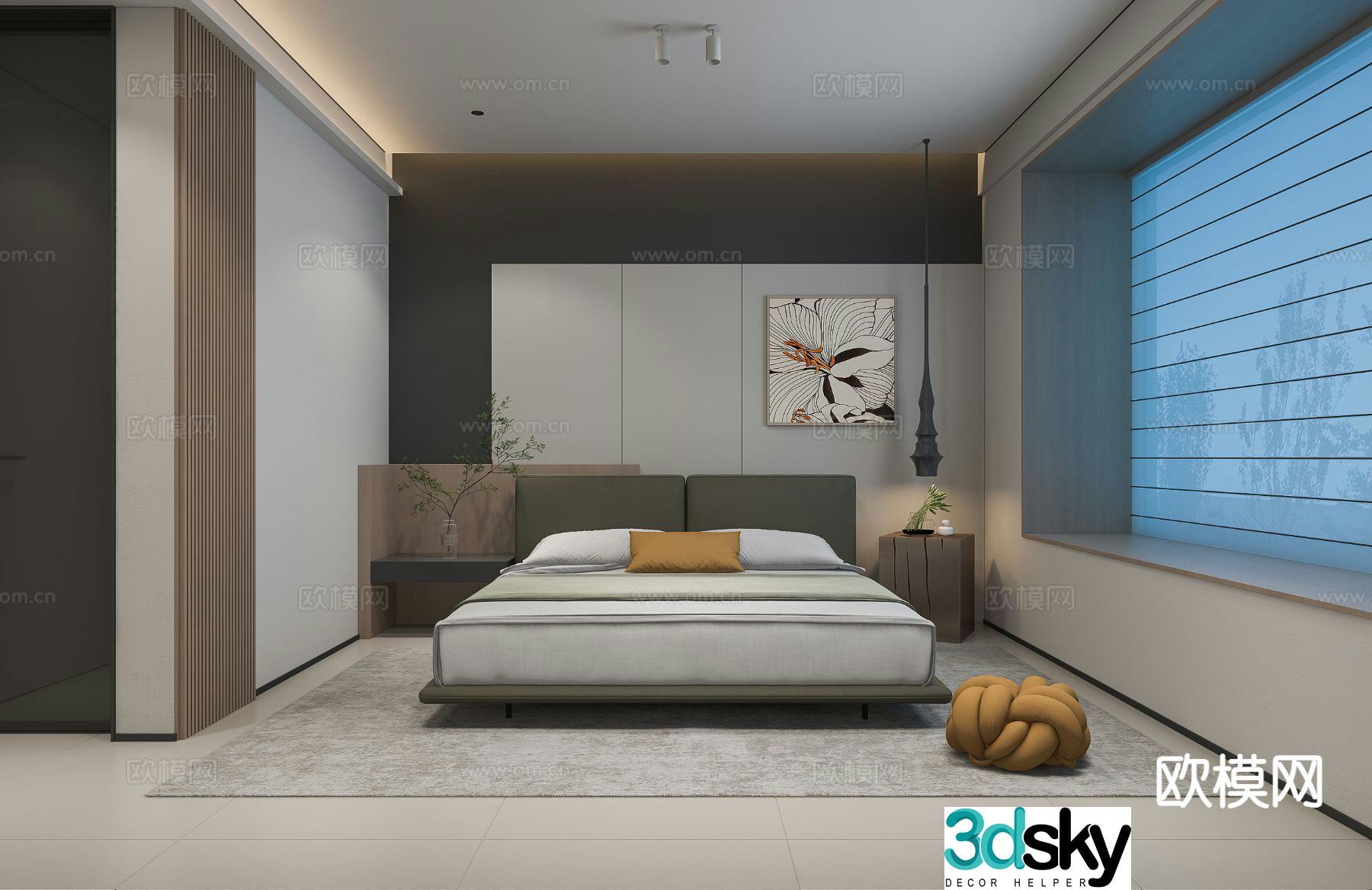 Modern bedroom master bedroom 3d model